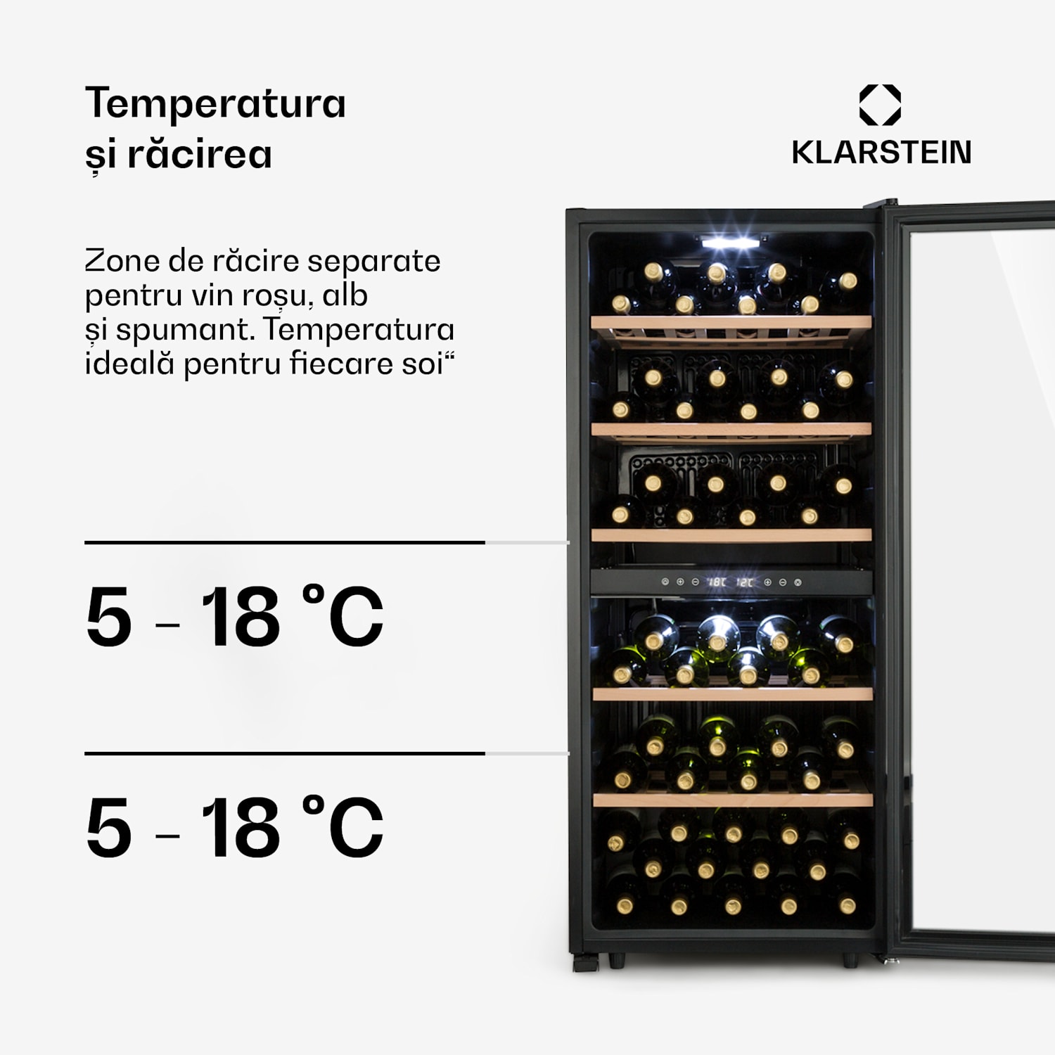 Barossa 102D, răcitor de vinuri, 2 zone, 102 sticle, ecran tactil cu LED, negru 2 | 102_bottles
