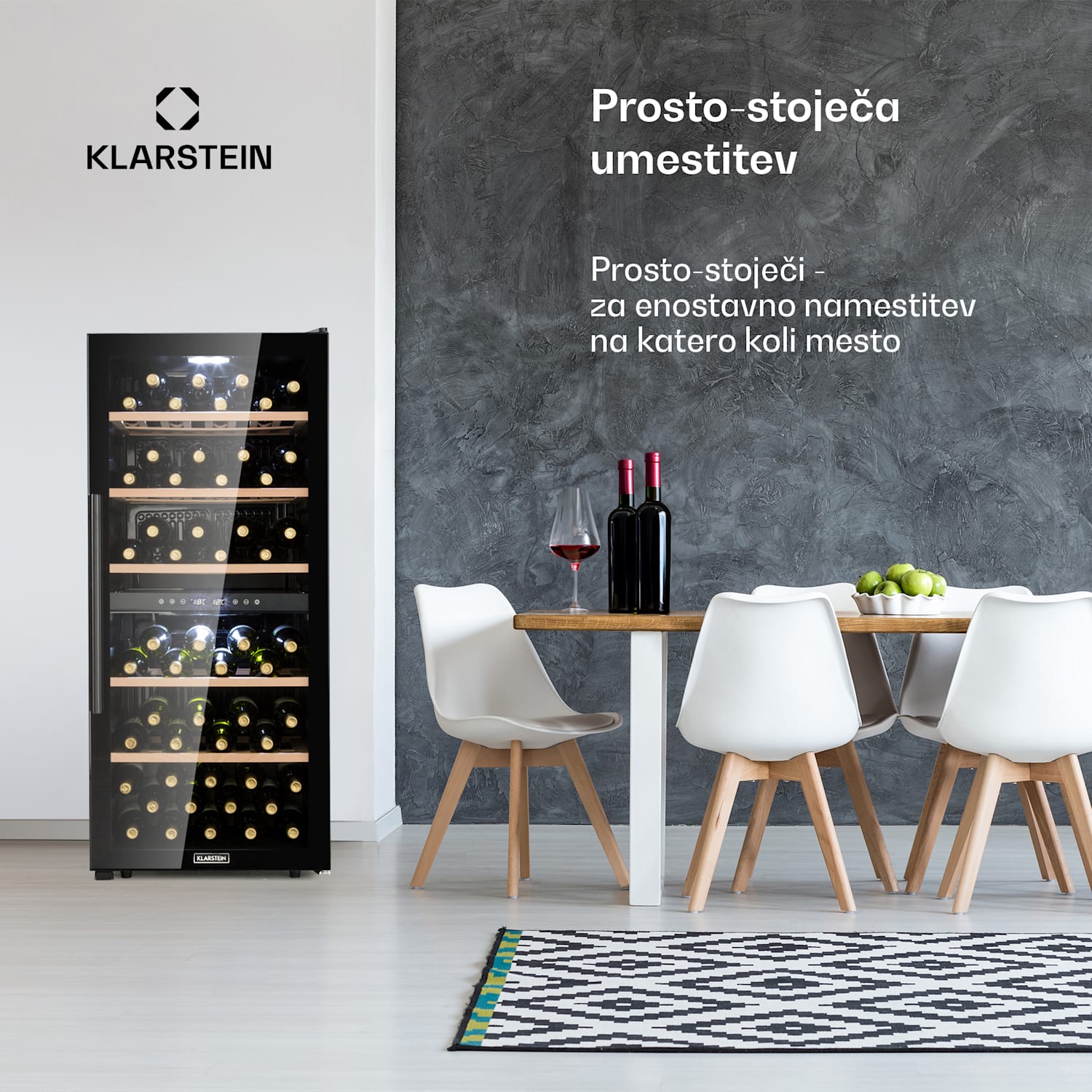 Barossa 102D, omara za vino, 2 coni, 102 steklenici, LED zaslon na dotik, črna 2 | 102_bottles