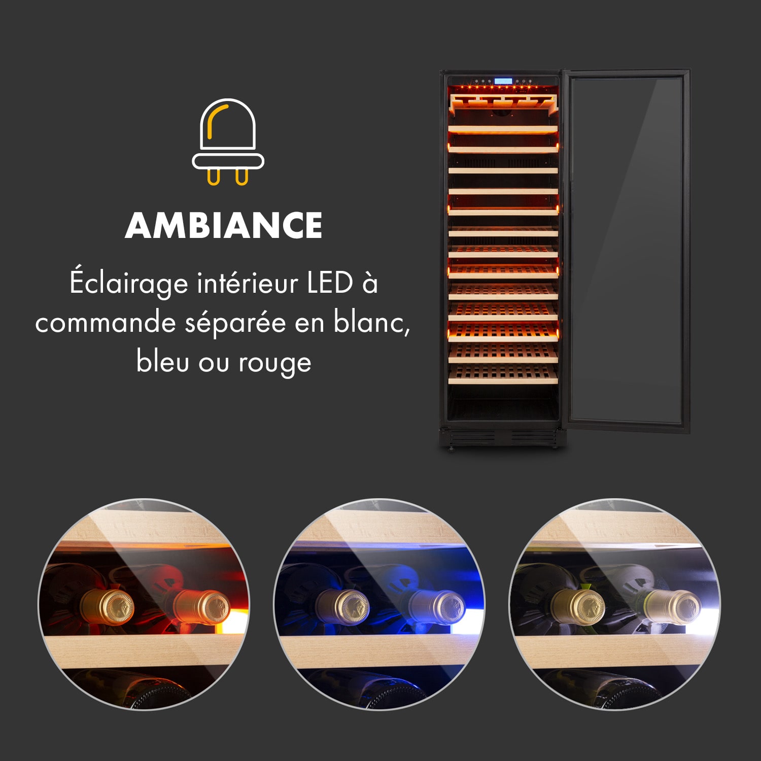 Vinovilla Grande 165 Built-in Uno Onyx grote ruimte wijnkoelkast 433 liter 165 fl. 165 flessen | 1 koelzone | Zwart