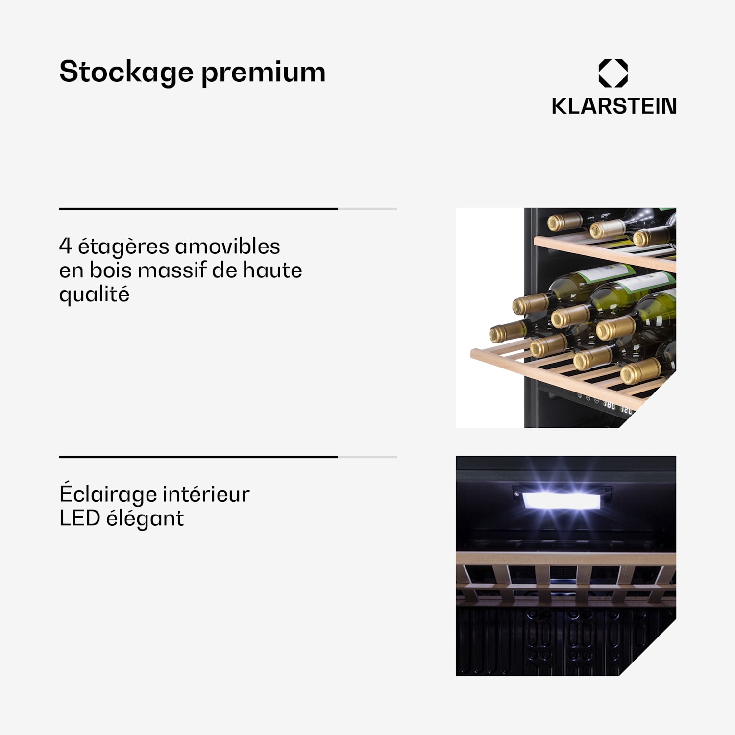 Vinamour 45D Cave à vin 2 zones 118L/ 45 bouteilles - Classe A - Inox 45 bouteilles | 2 zones de conservation | Acier Inoxydable