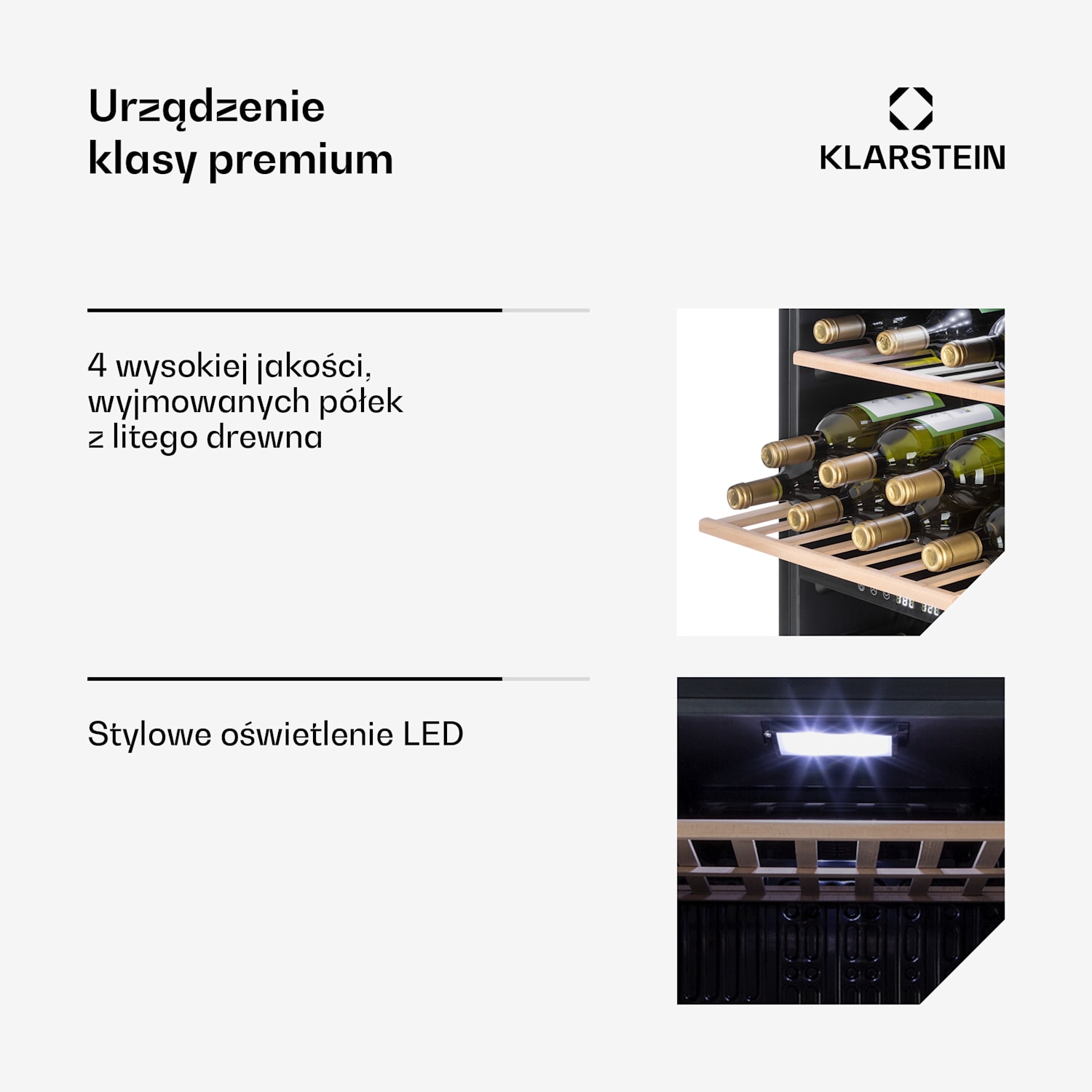 Vinamour 45D, chłodziarka do wina, 2 strefy, 118 l, 45 butelek, 5-18°C, stal szlachetna 45 butelek | 2 strefy chłodzenia | Stal nierdzewna