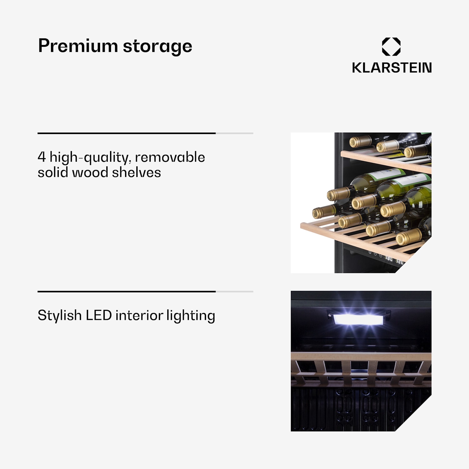 Vinamour 45 Duo -viinikaappi 2 aluetta 118 litraa / 45 pulloa 5–18 °C 45 pulloa | 2 jäähdytysalue | Ruostumaton Teräs