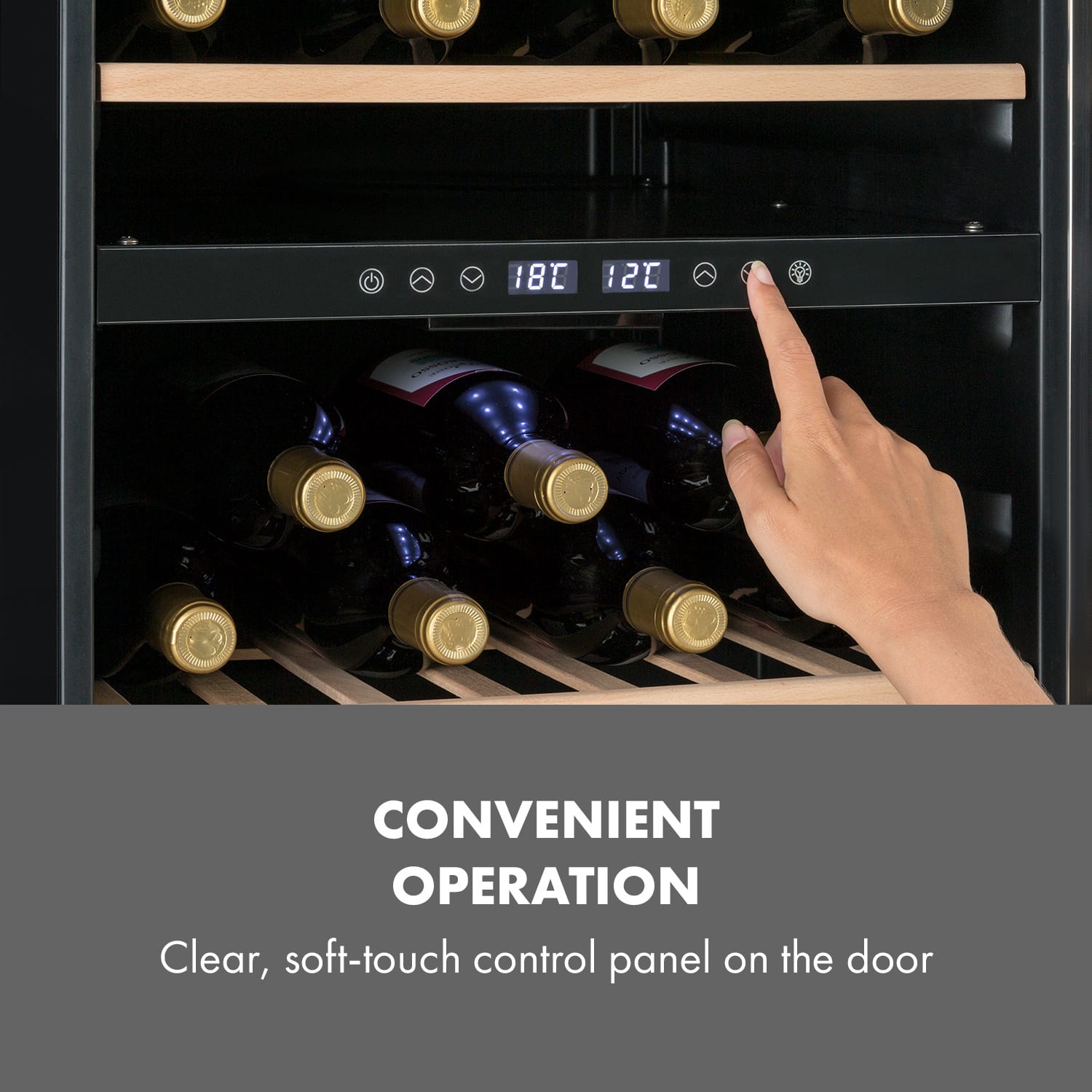 Vinamour 45D, vinska omara, 2 coni, 118 litrov/45 steklenic, 5 –18 °C, nerjaveče jeklo 