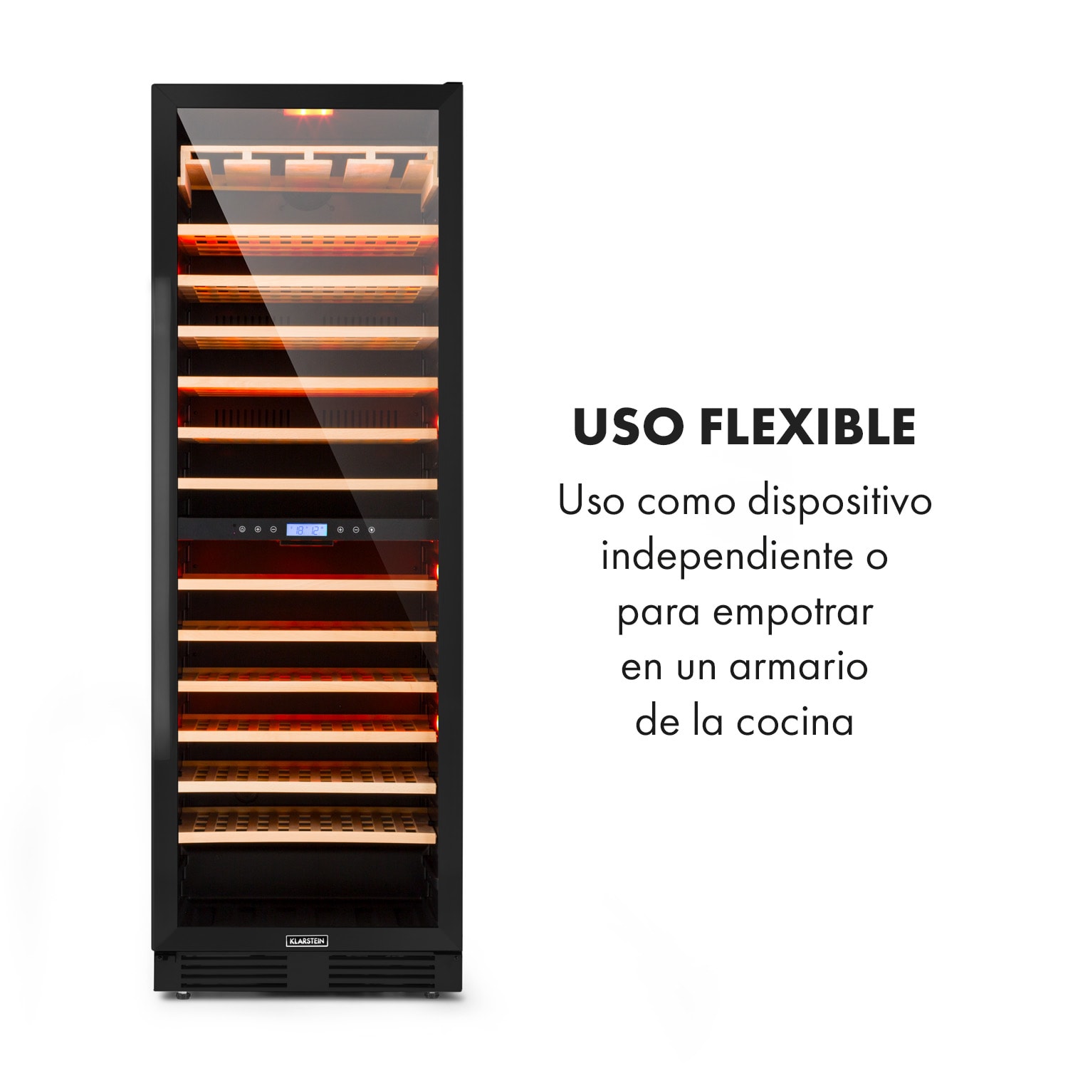 Vinovilla 162 Built-In Duo Onyx Edition nevera para vinos 425 litros 162 botellas 165 botellas | 2 zonas de refrigeración | Negro