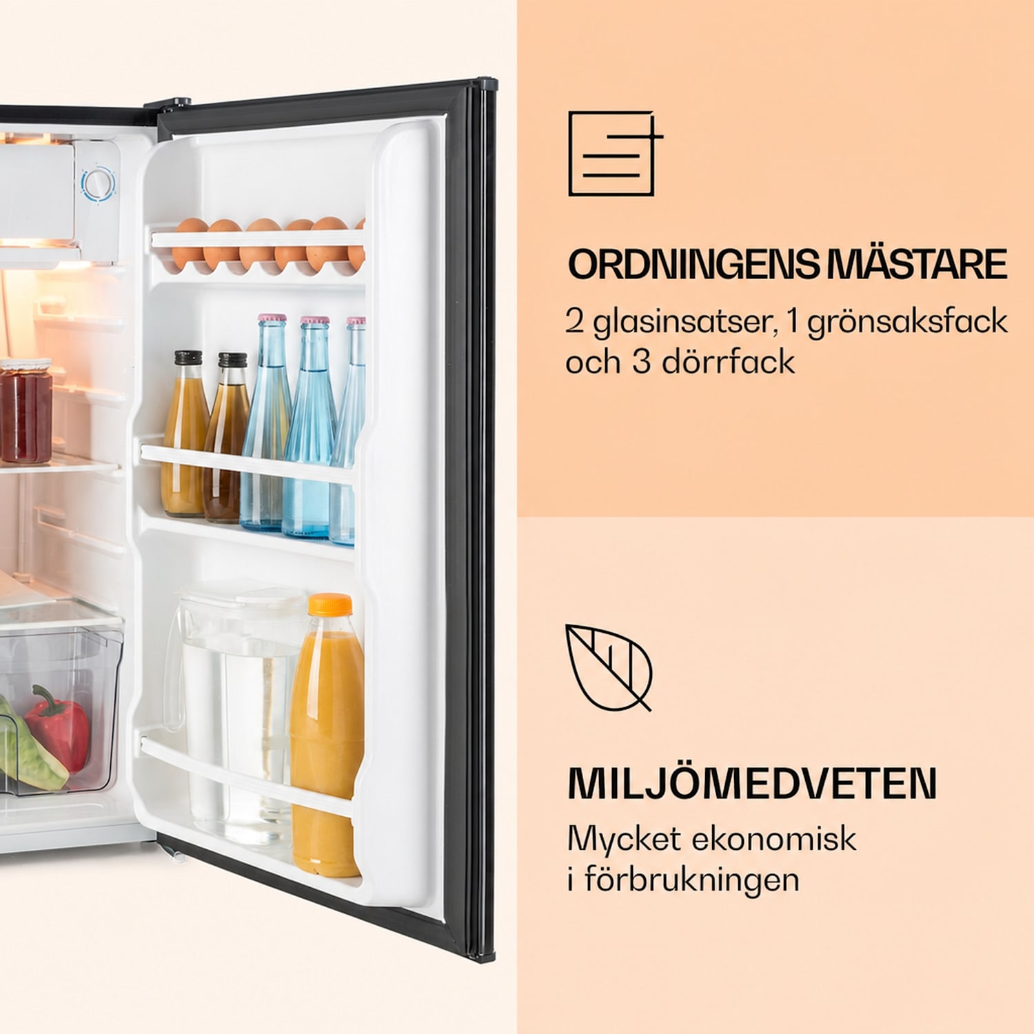 Alleinversorger Kylskåp 91 liter 2 plan termostat med 5 nivåer isfack 