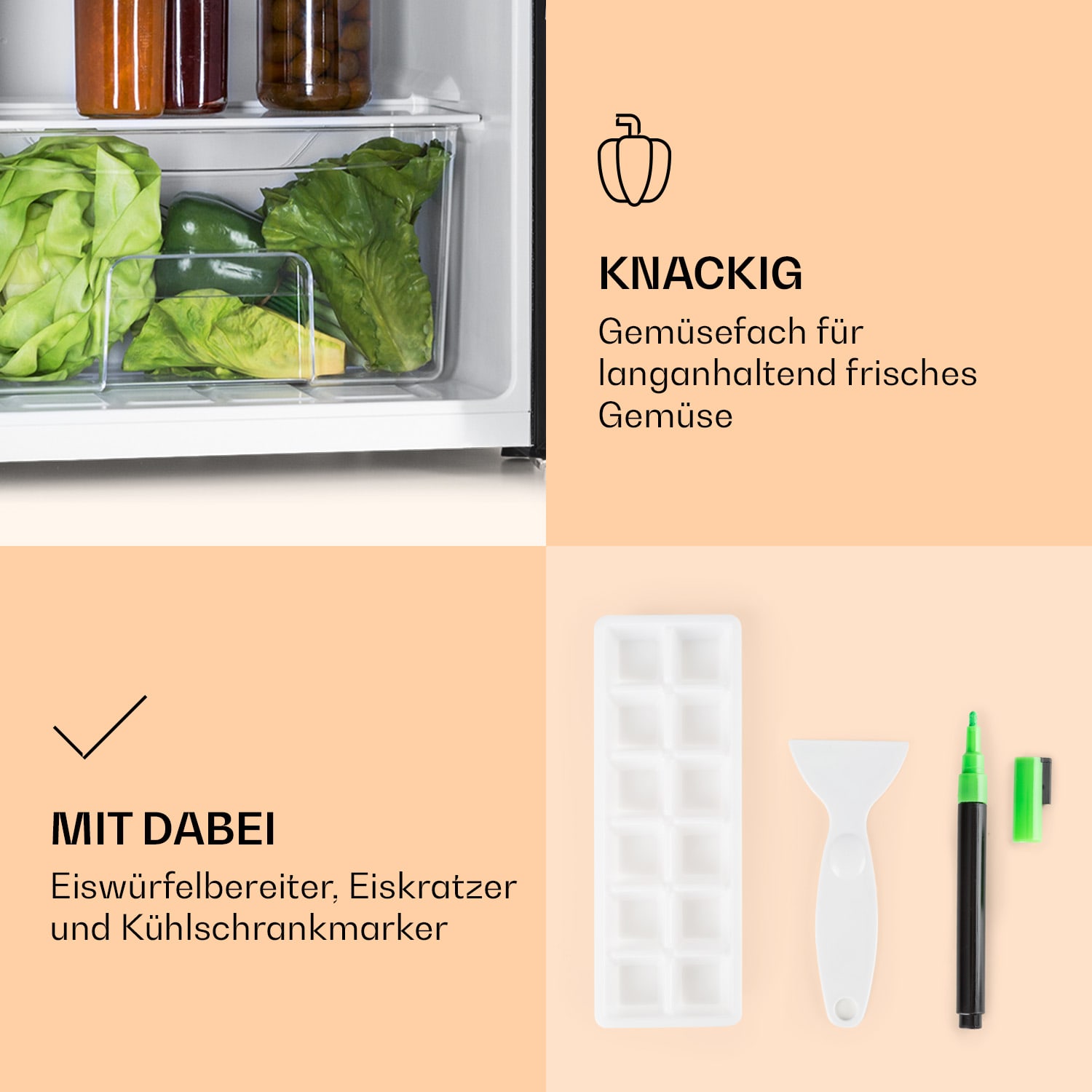 Spitzbergen Uni Kühlschrank 91 Liter 10-Liter-Gefrierfach 2 Böden 