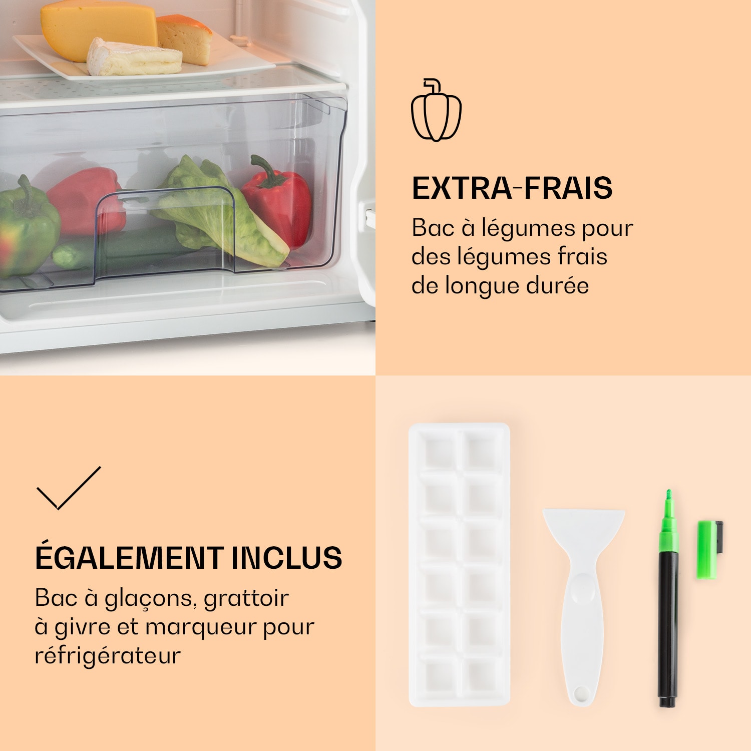 Spitzbergen Uni réfrigérateur 91 litres Compartiment congélateur 10 litres 2 clayettes 