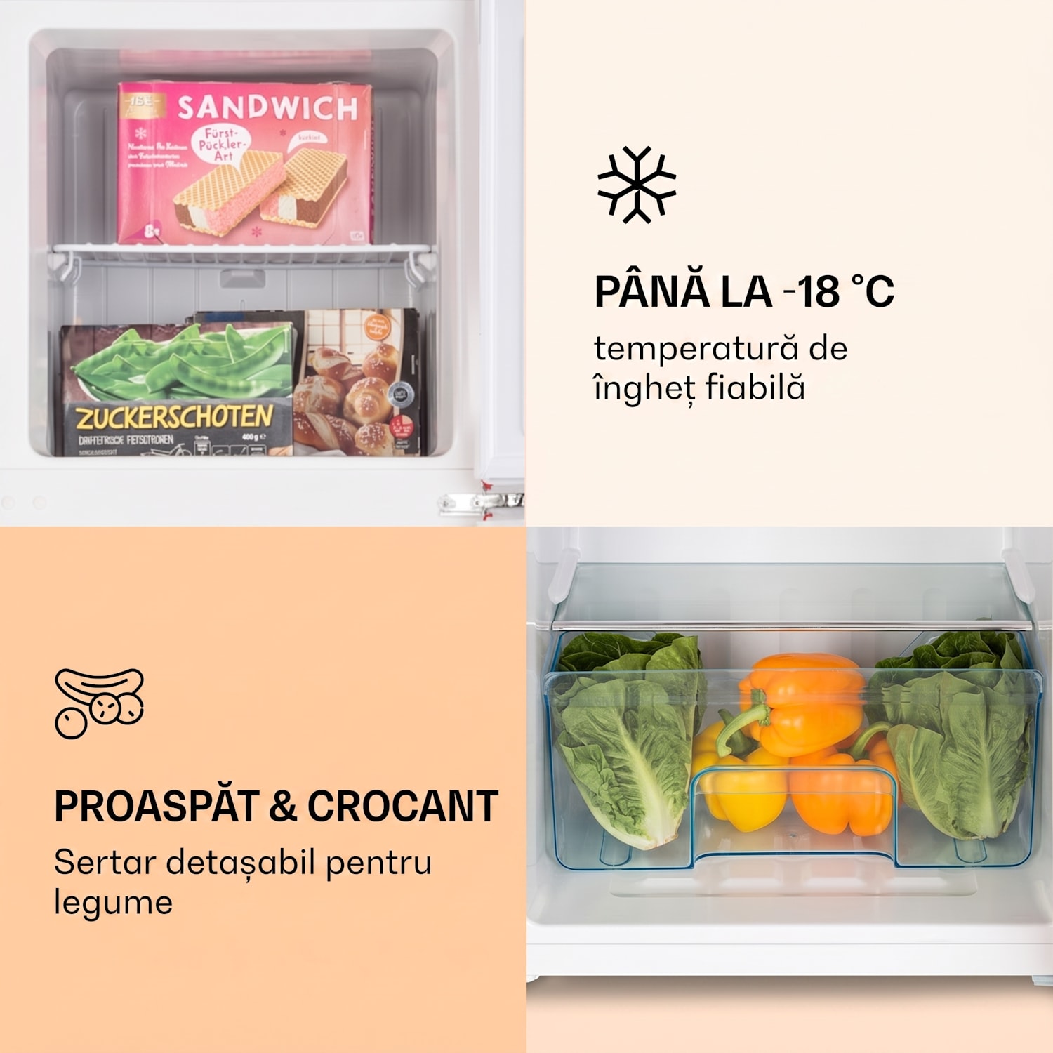 Audrey, frigider combinat, 97/39 l, aspect retro 97 + 39 Ltr | Negru