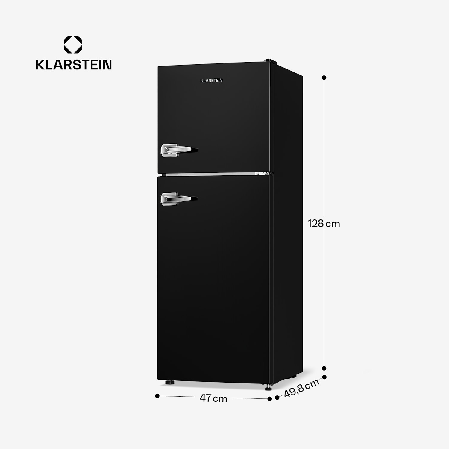 Audrey Kühl- & Gefrierkombination 97l/39l Retro-Look 2 Böden 97 + 39 Ltr | Schwarz