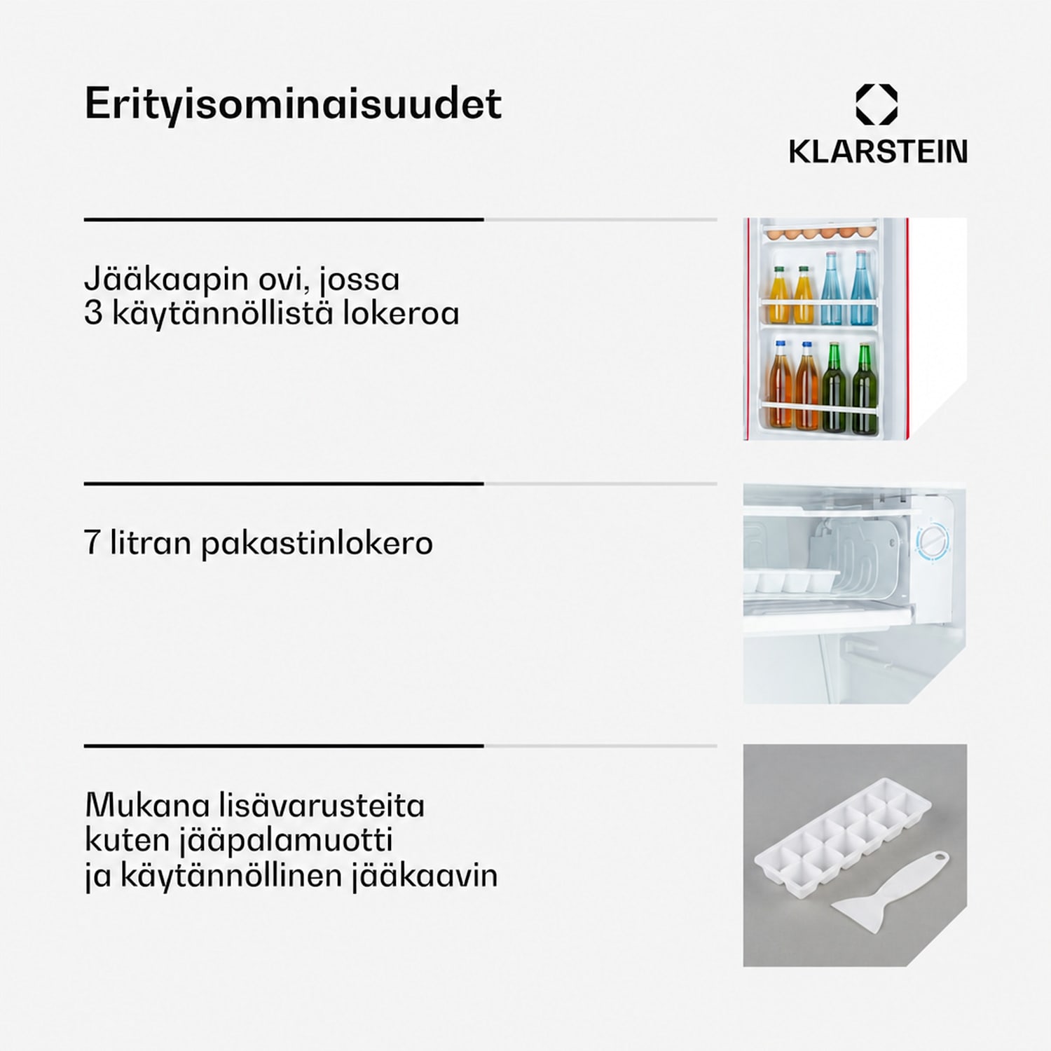 Beercracker 91L jääkaappi 7 litran pakastelokero pullonavaaja 