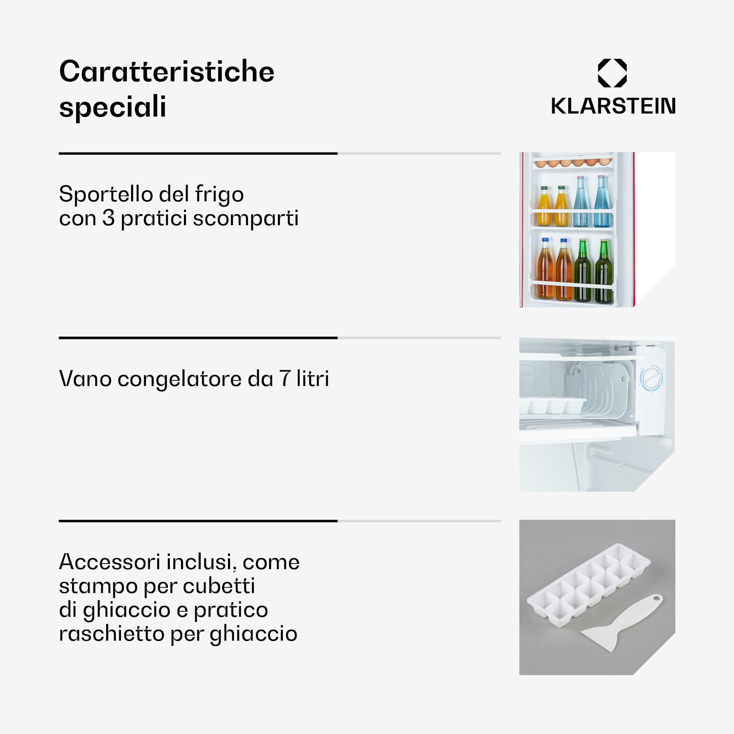 Beercracker 91L - Frigorifero, vano congelatore da 7 litri, apribottiglie 