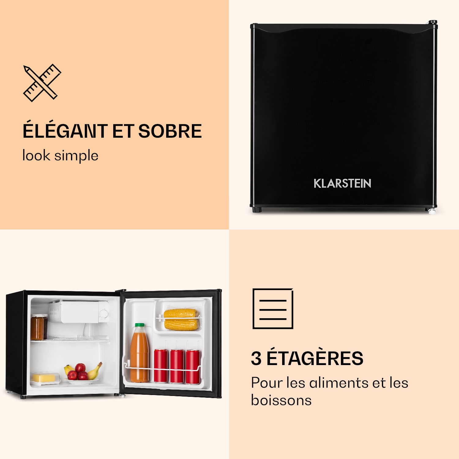 KS50-A minikoelkast 46 liter met ijsvak 41 dB 