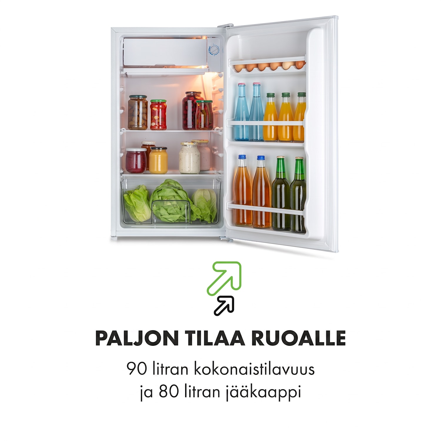 Spitzbergen Uni, jääkaappi, A+, 90 l, 10 l pakastelokero, valkoinen 