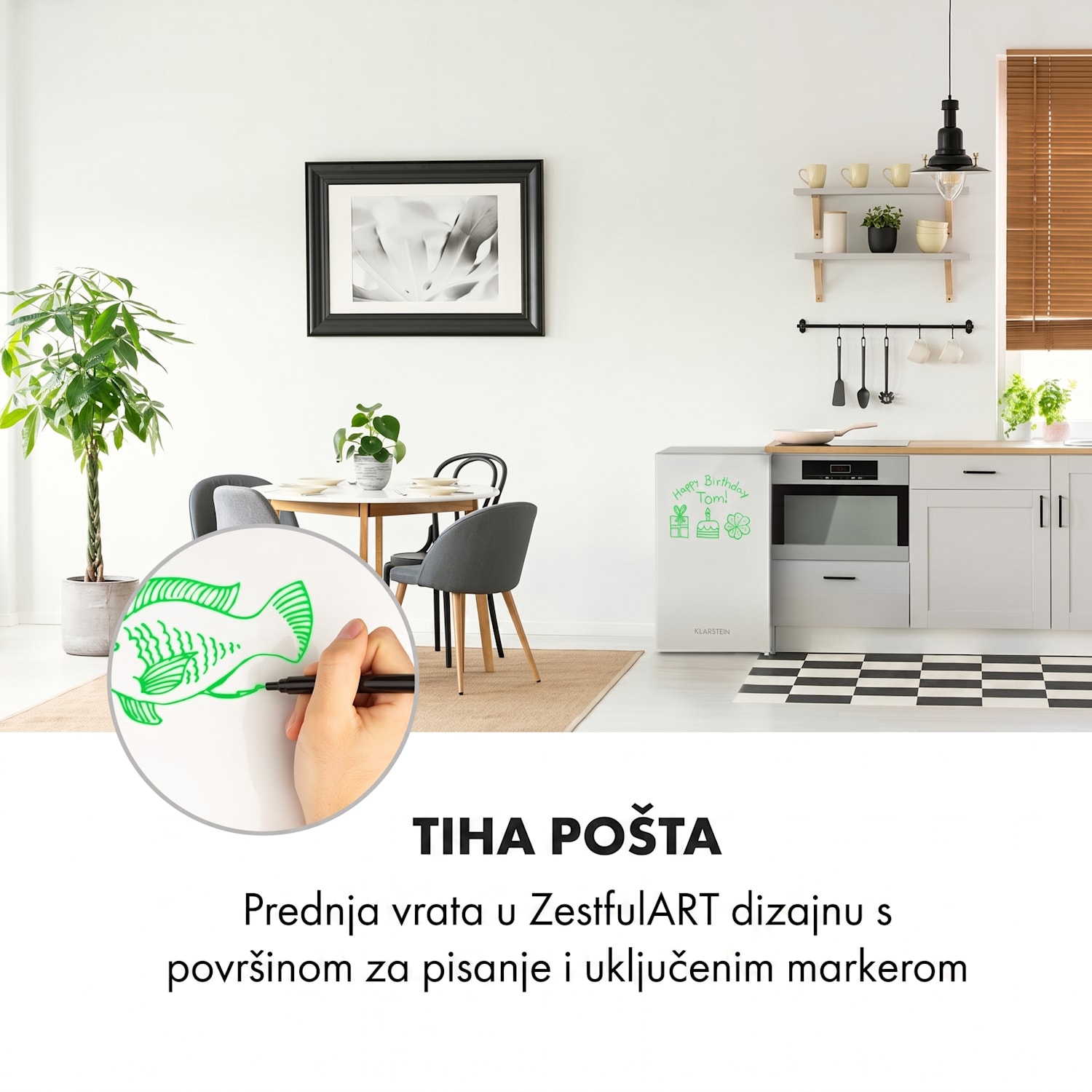 Spitzbergen Uni, hladnjak, F, 91 litara, zamrzivač 10 litara, bijeli 