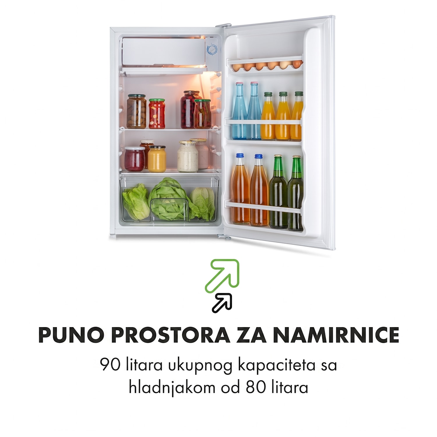 Spitzbergen Uni, hladnjak, F, 91 litara, zamrzivač 10 litara, bijeli 