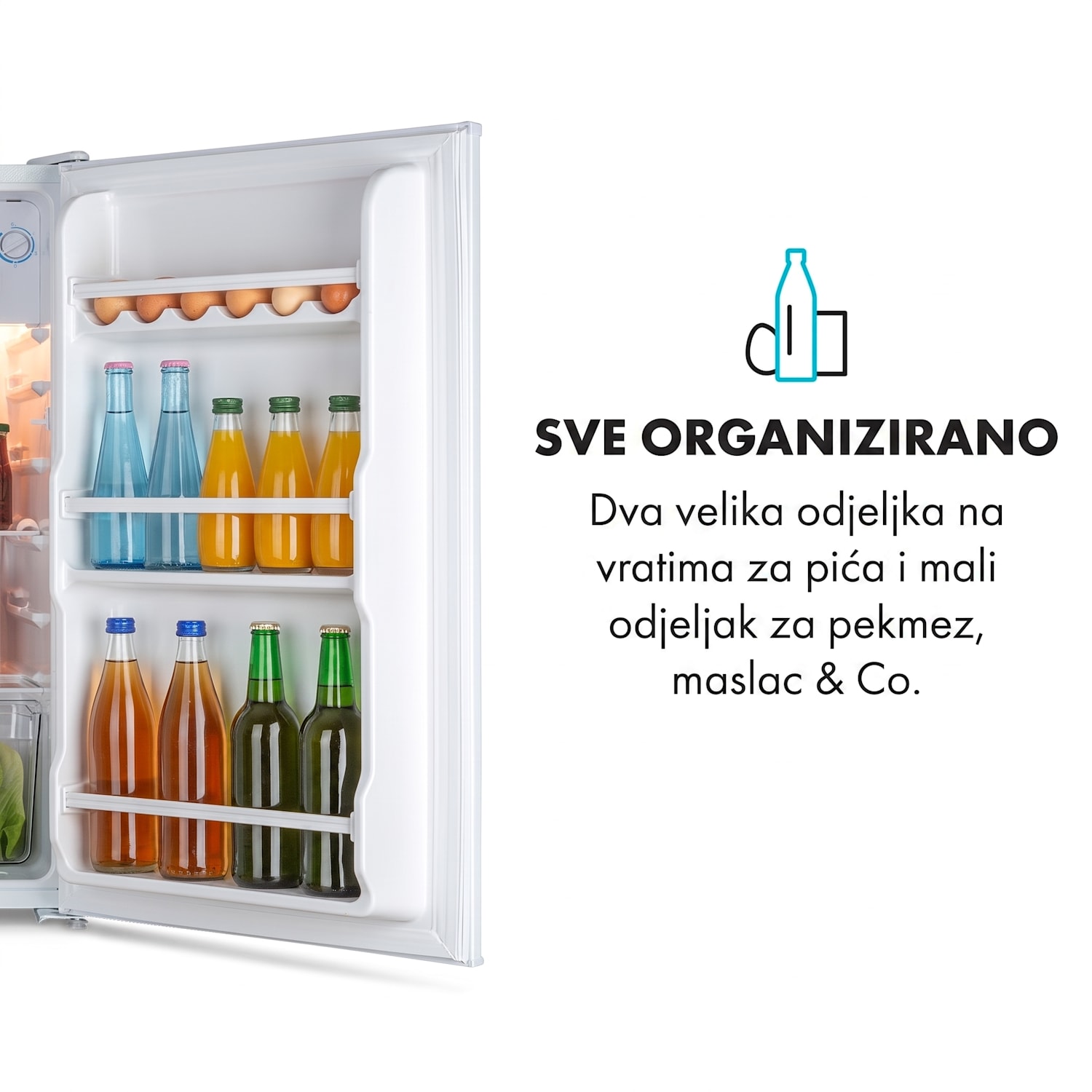 Spitzbergen Uni, hladnjak, F, 91 litara, zamrzivač 10 litara, bijeli 