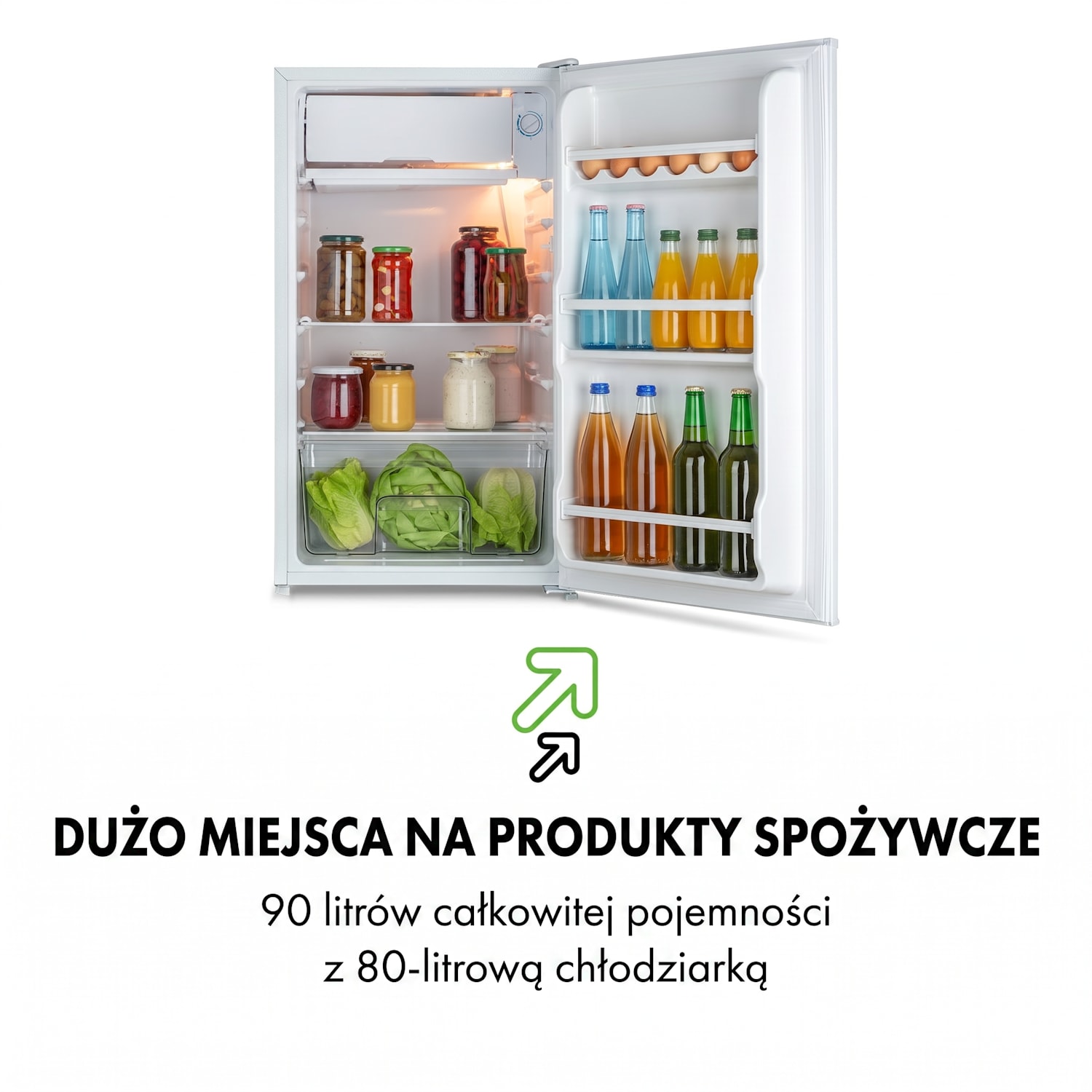 Spitzbergen Uni, lodówka z zamrażalnikiem, 91 l/10 l, klasa energetyczna F, biała 