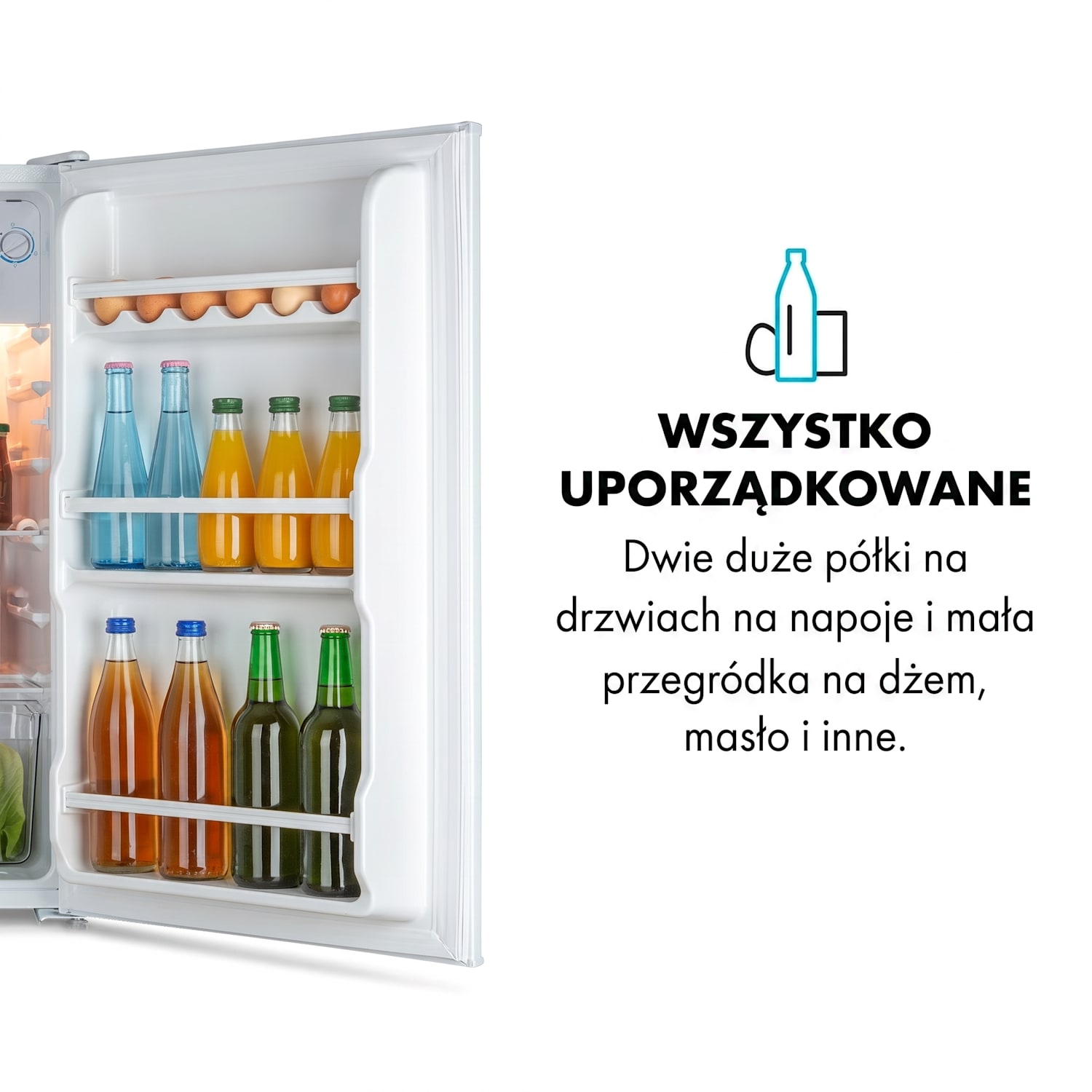 Spitzbergen Uni, lodówka z zamrażalnikiem, 91 l/10 l, klasa energetyczna F, biała 