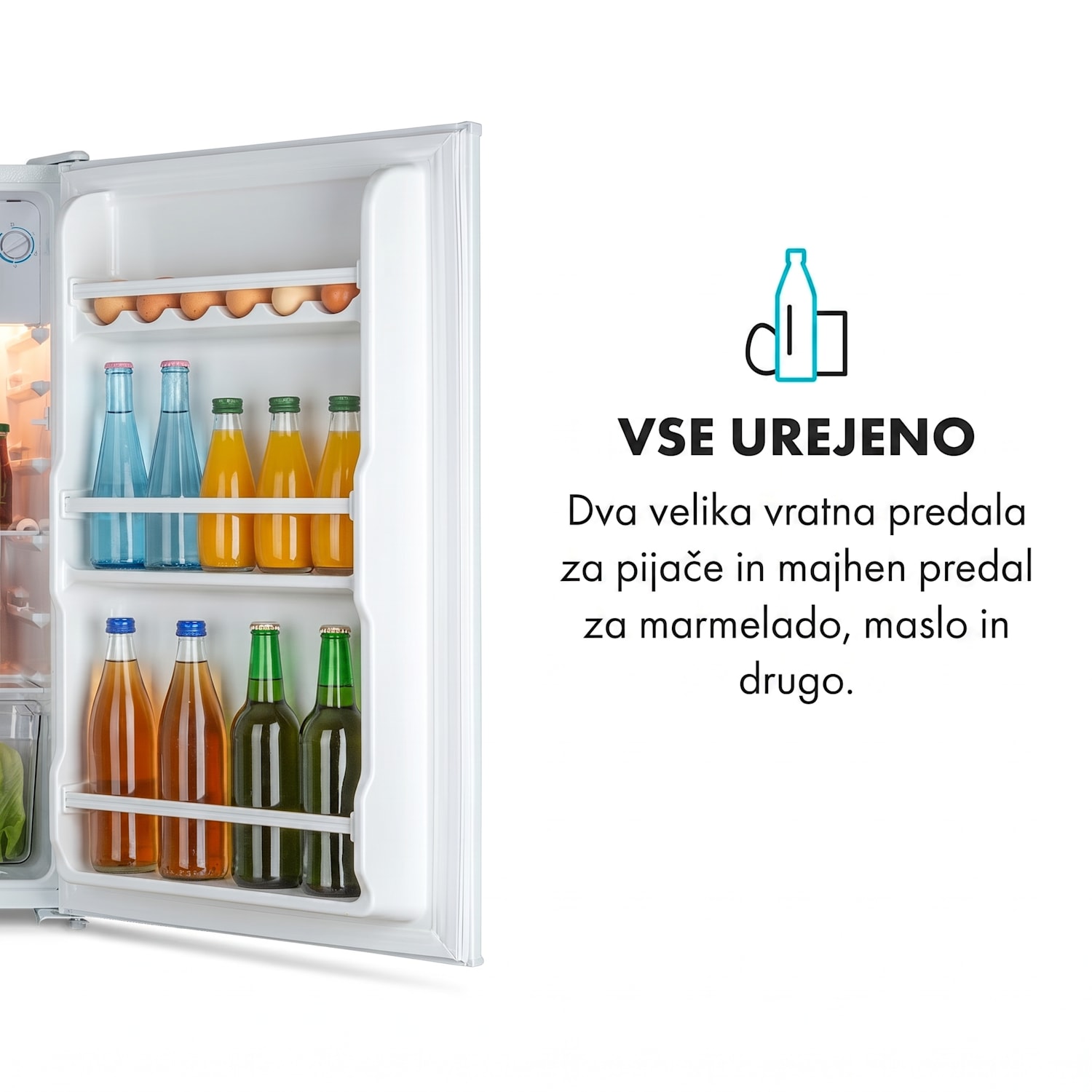 Spitzbergen Uni, hladilnik, F, 91 litrov, 10-litrski zamrzovalni predal, bela 