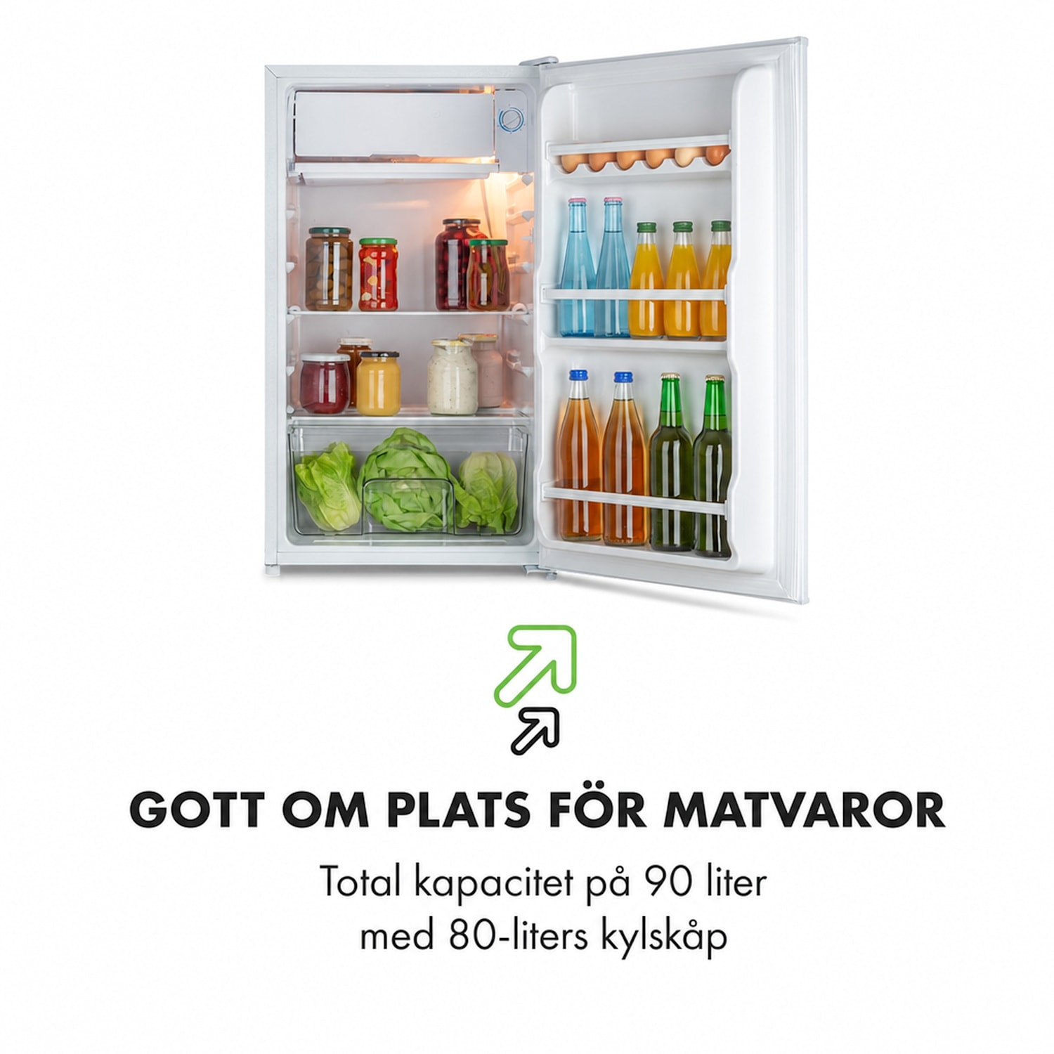 Spitsbergen Uni Kylskåp 91 liter 10 liters frysfack 2 hyllor 