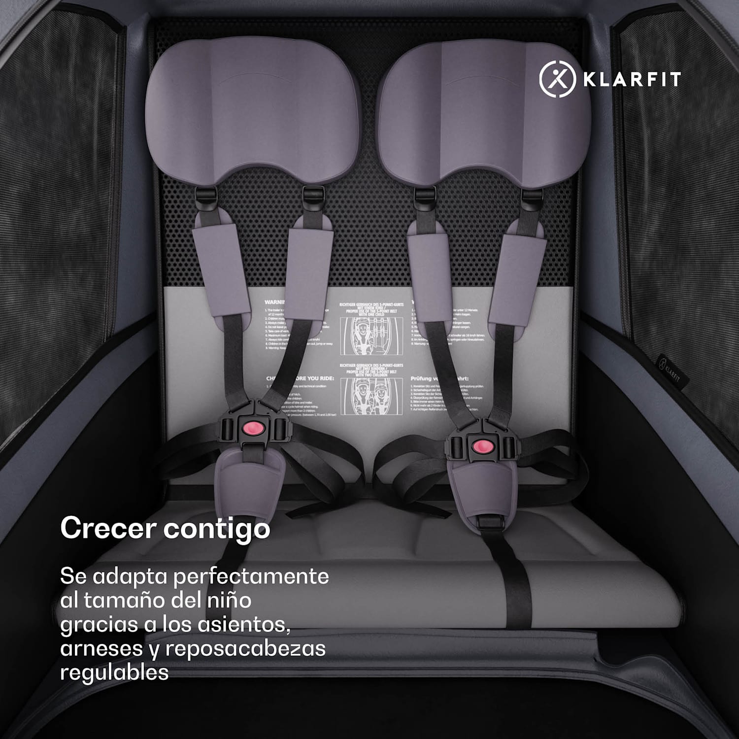 GoKiddo remolque de bicicleta Remolque/buggy plegable frenos integrados para crecer con 2 niños 