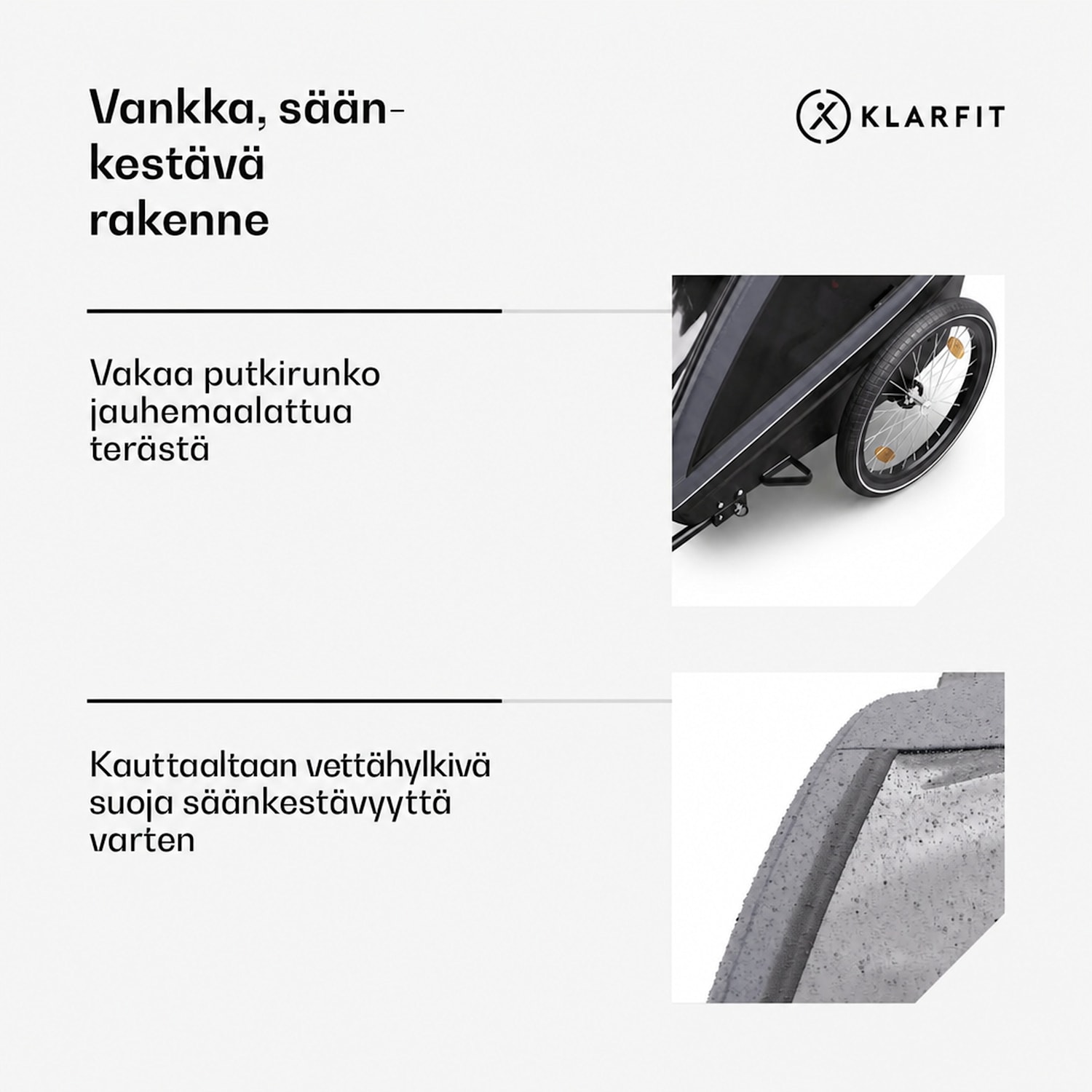 GoKiddo polkupyörän peräkärry peräkärry/lastenvaunu kokoontaitettava integroidut jarrut kasvava 2 lapselle 