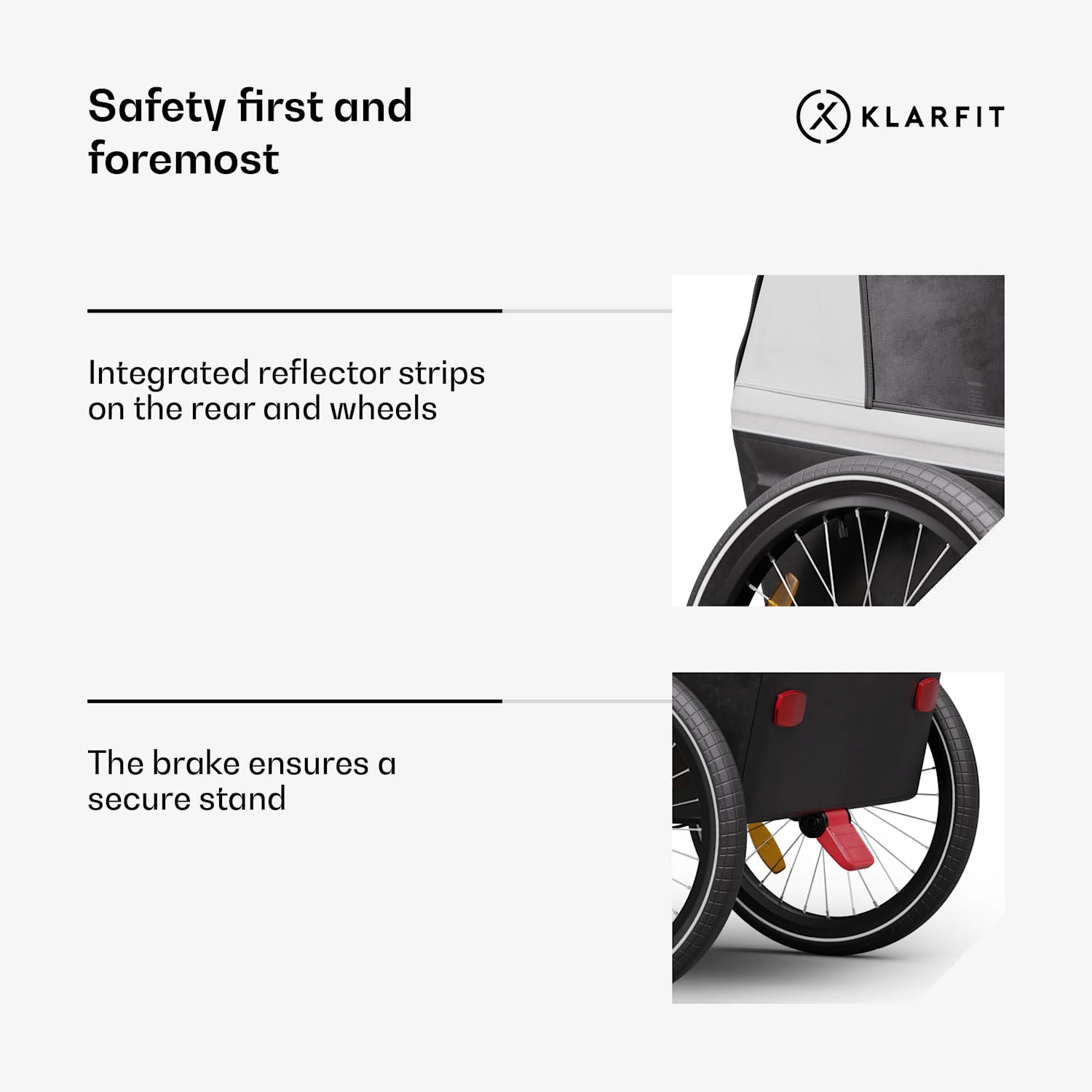 GoKiddo, kerékpár utánfutó, összecsukható, integrált fék, növekvő, 2 gyermek számára 