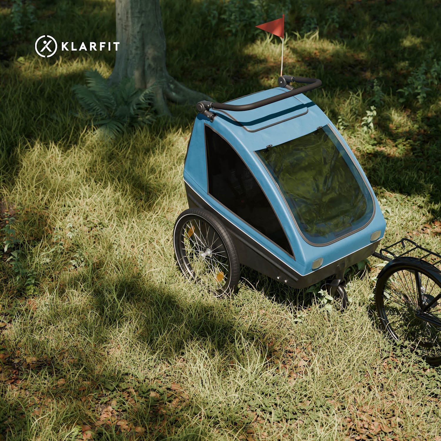 GoKiddo Fahrradanhänger Anhänger/Buggy klappbar integrierte Bremsen mitwachsend für 2 Kinder 