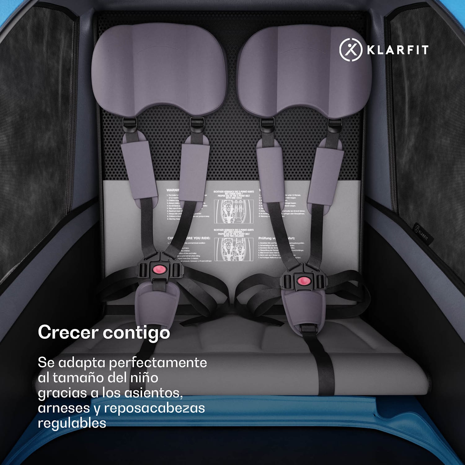 GoKiddo remolque de bicicleta Remolque/buggy plegable frenos integrados crecer con 2 niños 