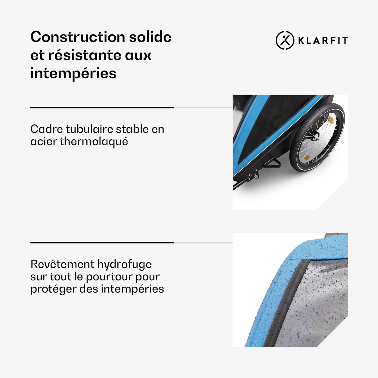 Remorque vélo GoKiddo remorque/buggy pliante freins intégrés évolutif pour 2 enfants 