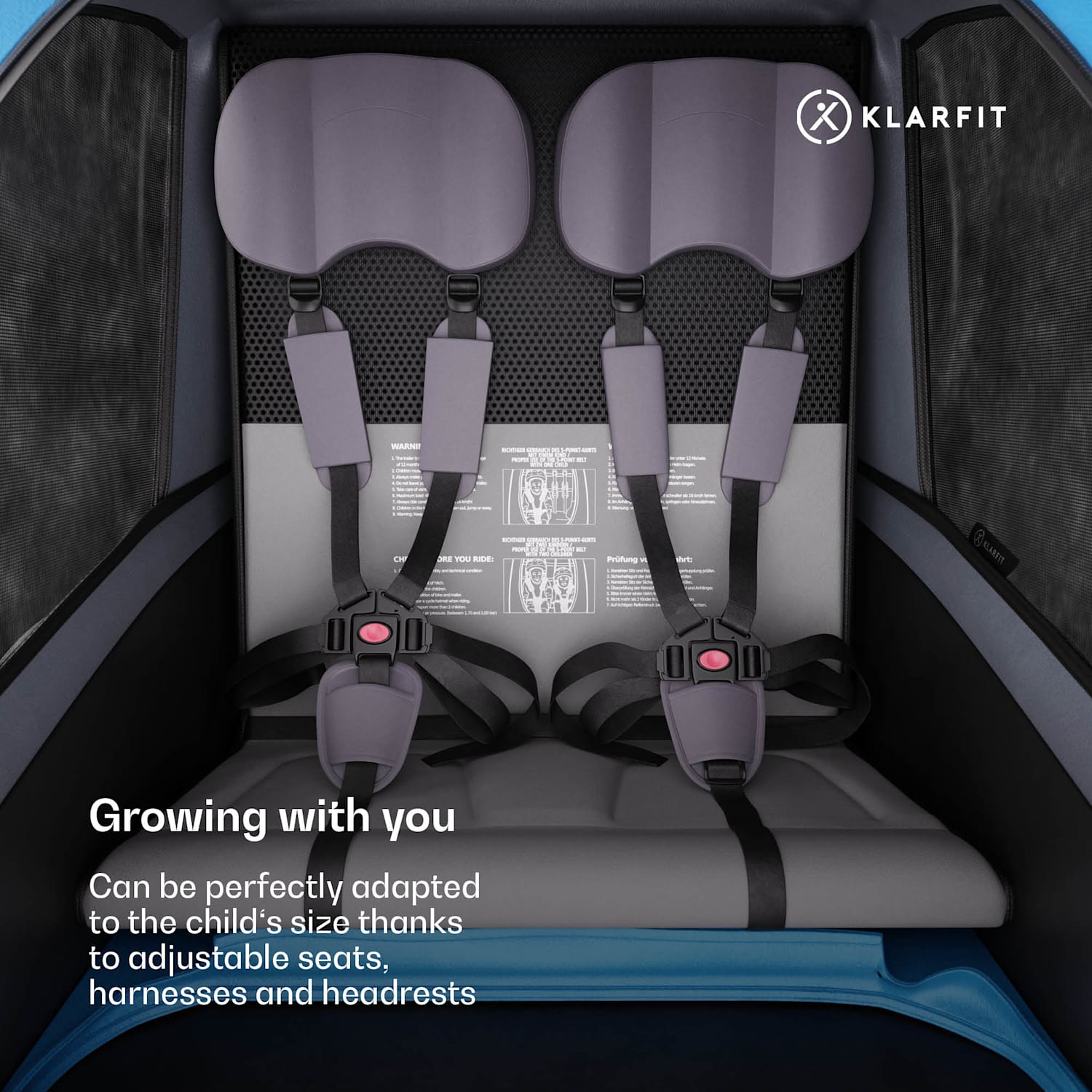 GoKiddo polkupyörän peräkärry peräkärry/lastenvaunu kokoontaitettava integroidut jarrut kasvava 2 lapselle 