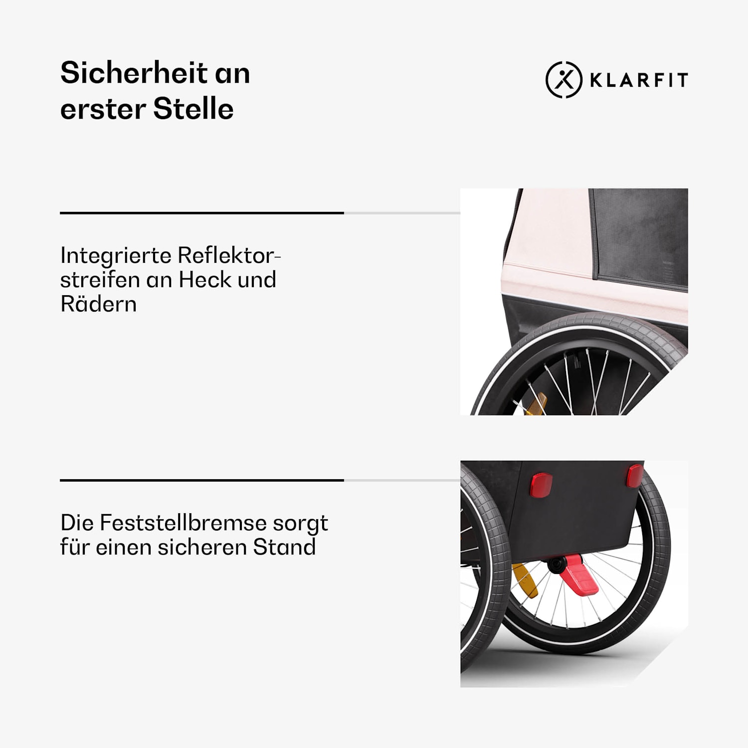 GoKiddo Fahrradanhänger Anhänger/Buggy klappbar integrierte Bremsen mitwachsend für 2 Kinder 