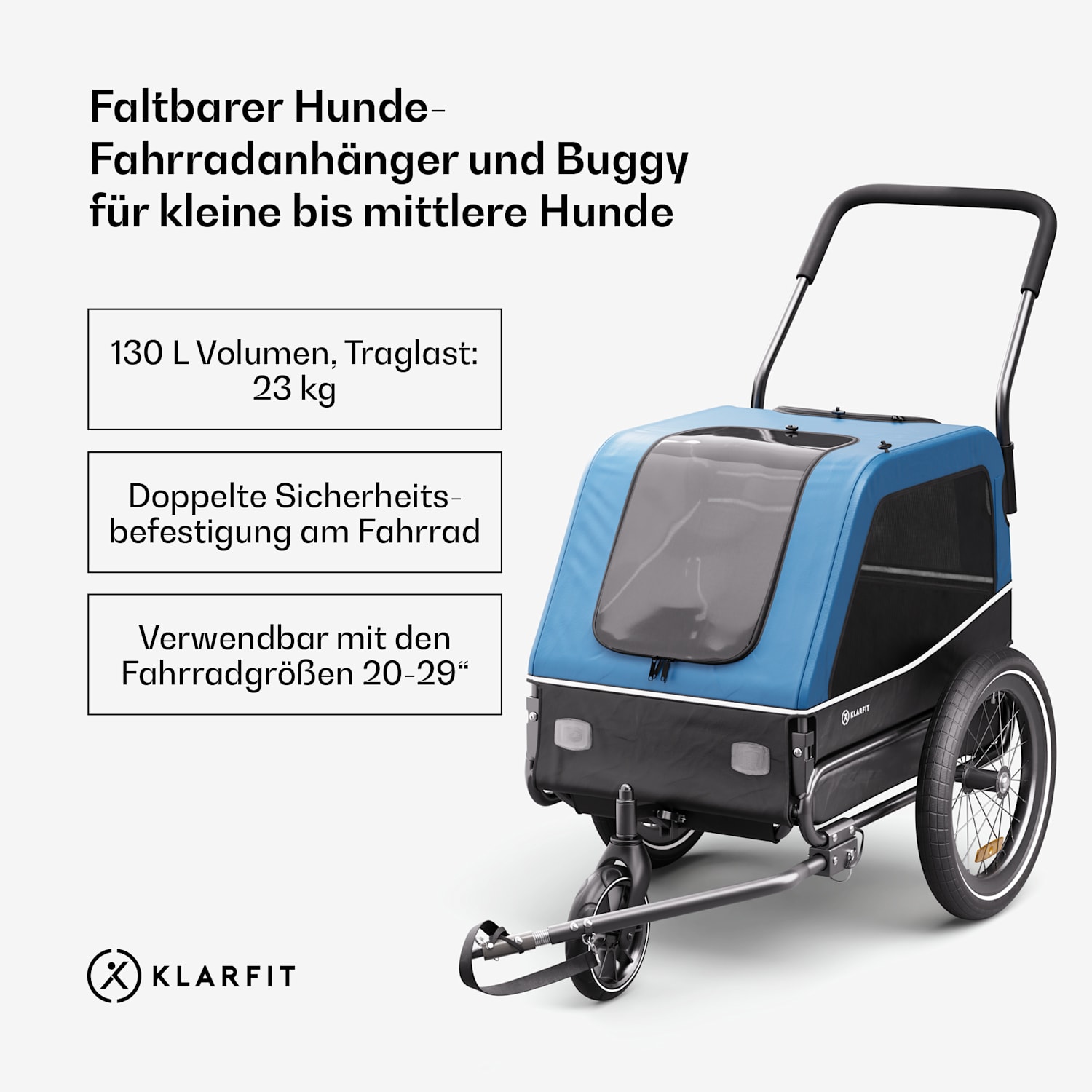 Goldie S Hybrid Hunde-Fahrradanhänger kleine/mittlere Hunde Polyester Mesh Fensterabdeckung 