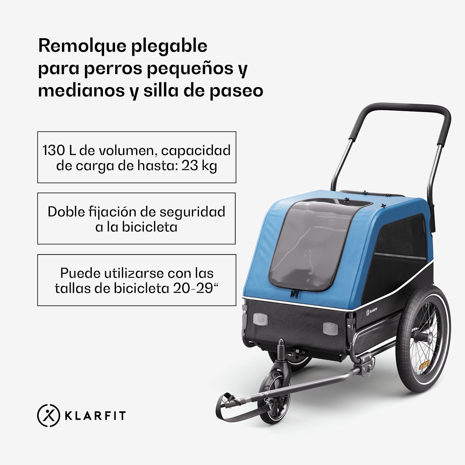 Goldie S Hybrid Remolque de bicicleta para perros Perros pequeños/medianos Poliéster Cubreventanas de malla 