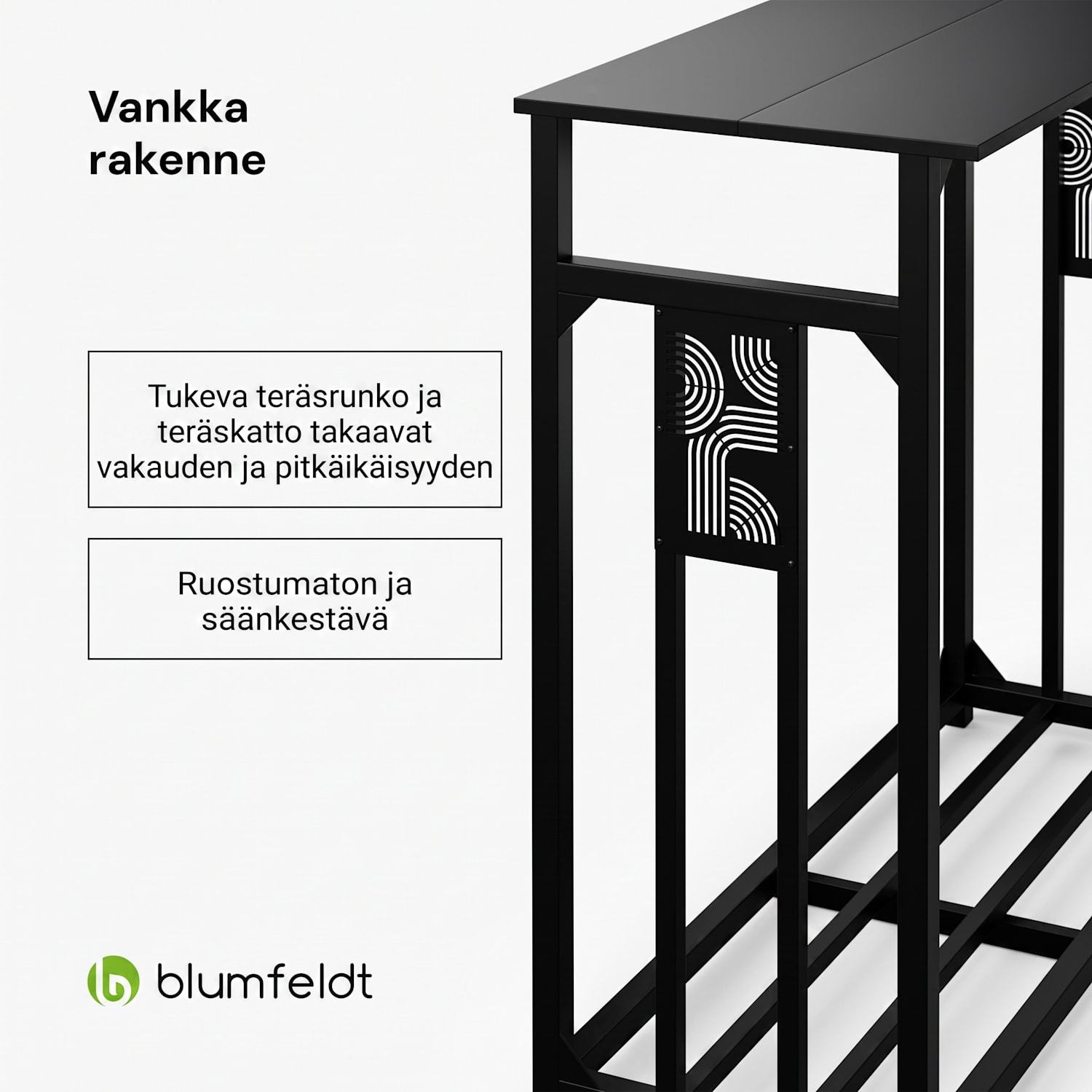 Valdivian puuvarasto | 1,5 kuutiometriä | vakaa | teräs | sadesuoja | kantokassi 