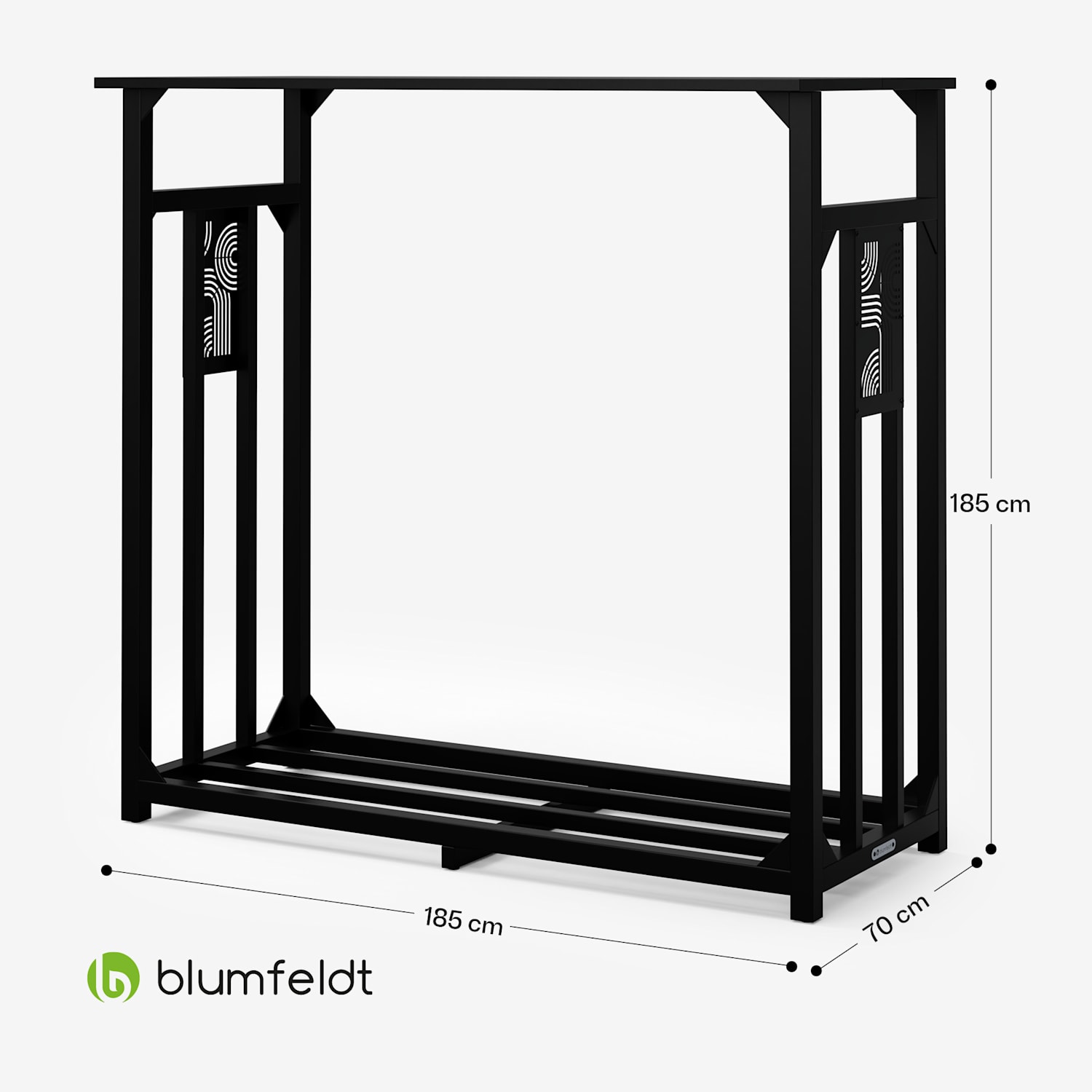 Valdivian houtopslag | 1,5 kubieke meter | stabiel | staal | regenhoes | draagtas 