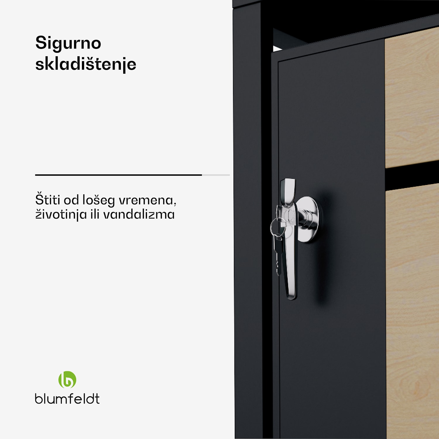 BinSafe Kutija za otpatke 1 kanta 240L, pocinčani čelik otporan na vremenske uvjete koji se može zaključati 