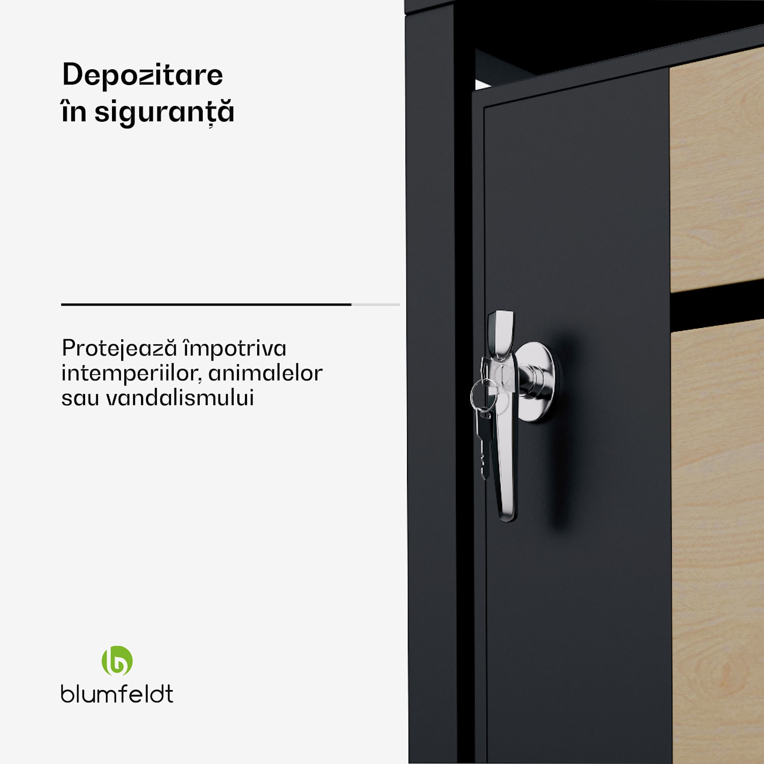 BinSafe, coș de gunoi, 1 coș de gunoi, 240 l, cu încuietoare, din oțel galvanizat rezistent la intemperii 