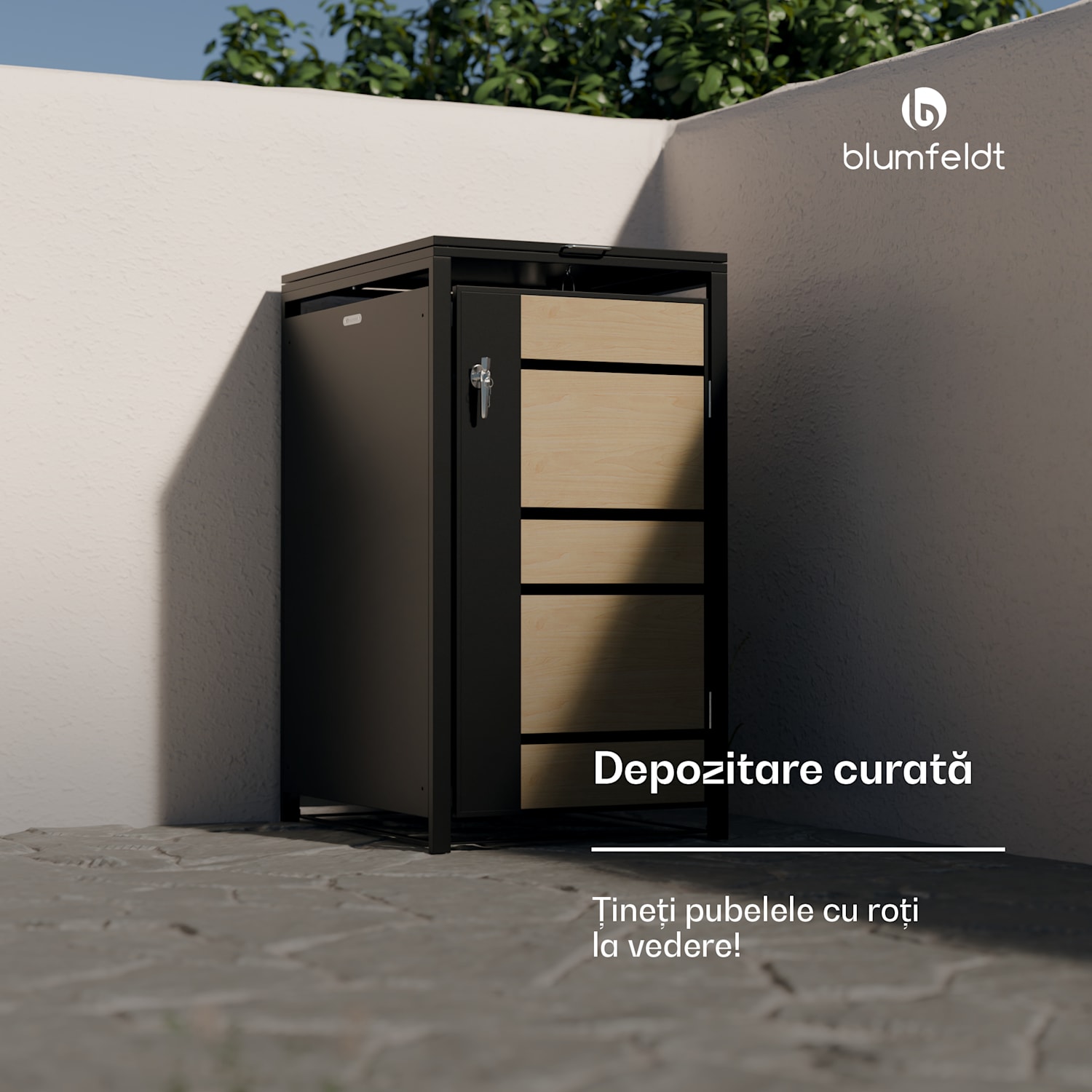 BinSafe, coș de gunoi, 1 coș de gunoi, 240 l, cu încuietoare, din oțel galvanizat rezistent la intemperii 