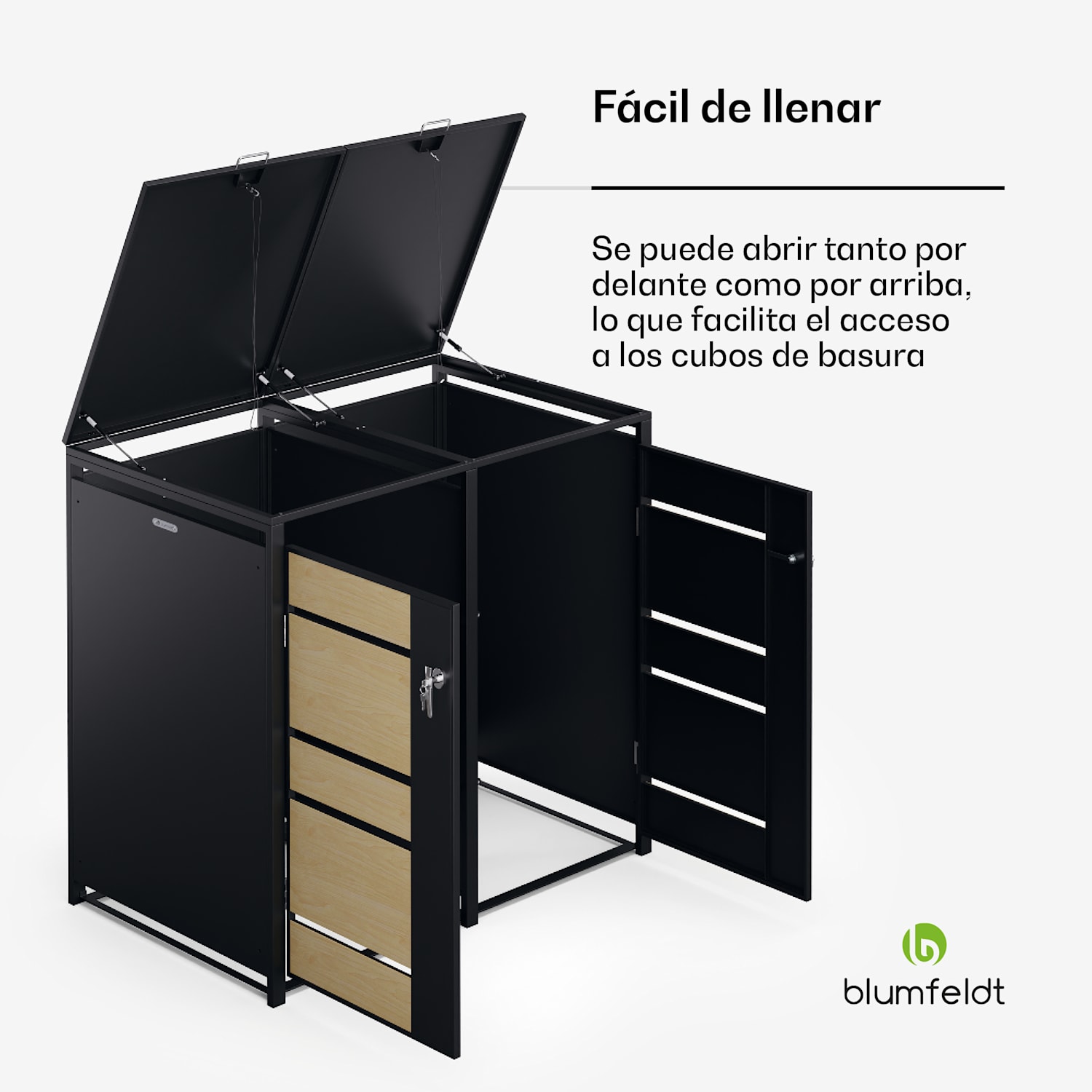 BinSafe caja de basura 2 papeleras 240 L resistente a la intemperie con cerradura acero galvanizado 