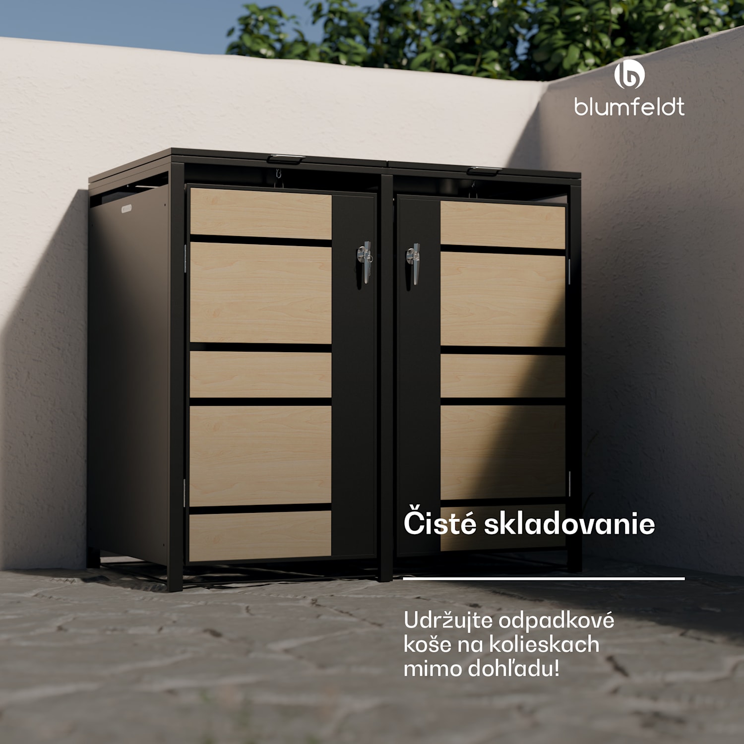 BinSafe, box na odpadky, 2 odpadkové koše, 240 l, uzamykateľný, pozinkovaná oceľ odolná voči poveternostným vplyvom 