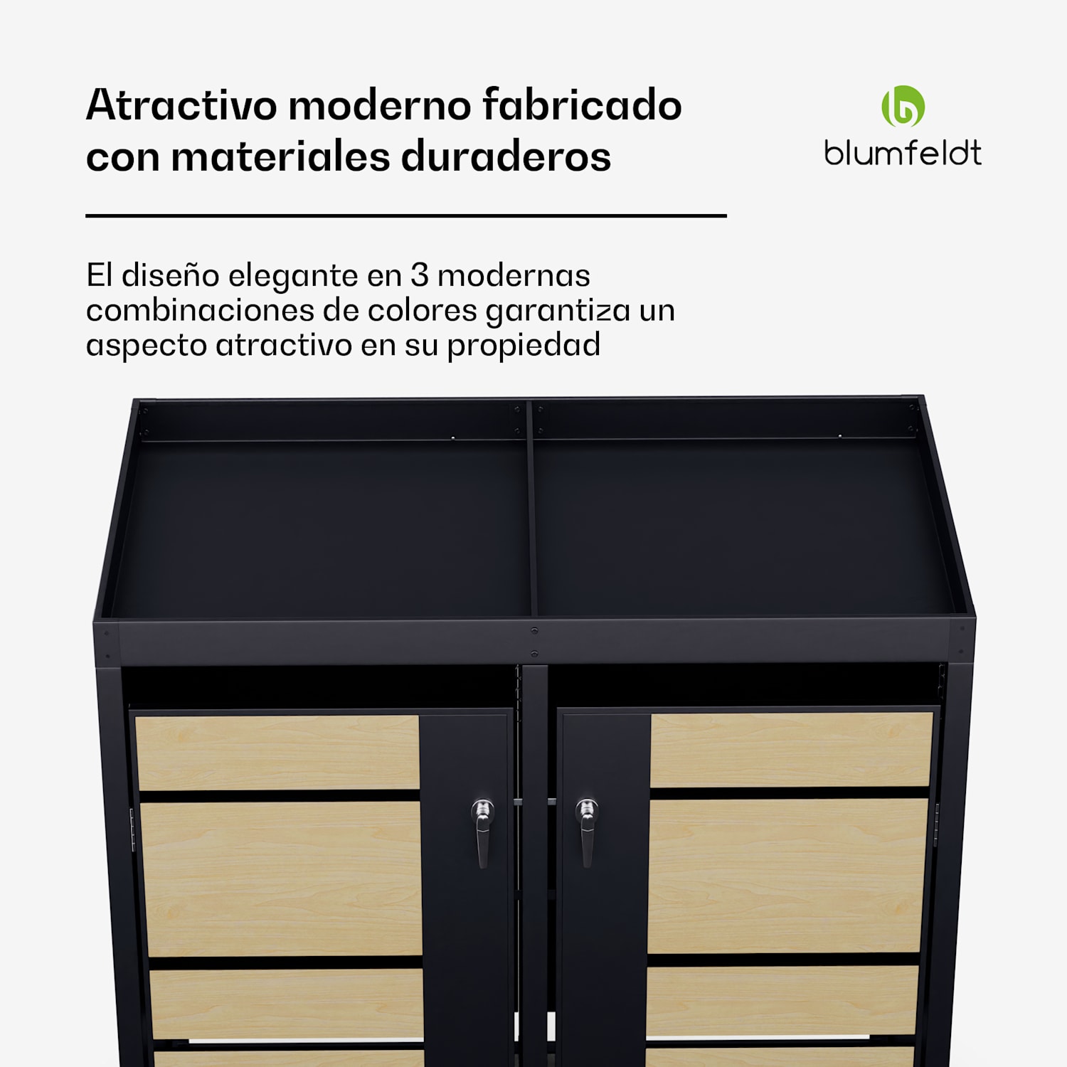 BinSafe caja de basura 2 cubos 240 L resistente a la intemperie con cerradura acero galvanizado se puede plantar 