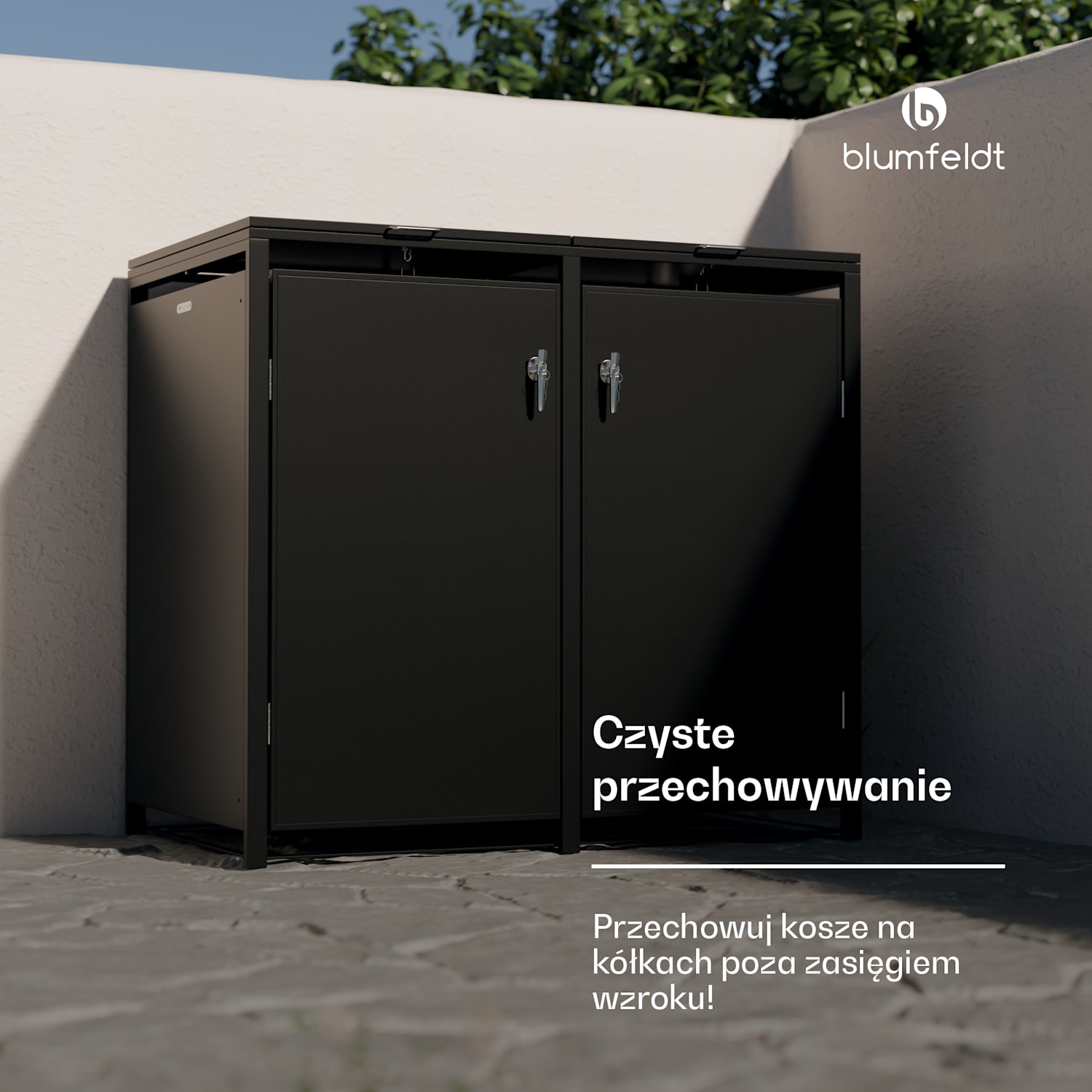 BinSafe, zabudowa na pojemniki na odpady, 2 pojemniki, 240 l, odporna na warunki atmosferyczne, zamykana na klucz, stal ocynkowana 