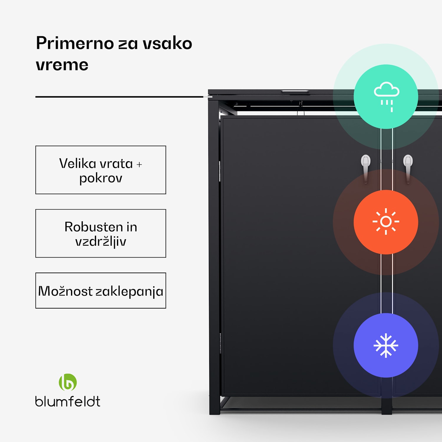 BinSafe kontejner za smeti, 2 koša za odpadke, 240 L, vremensko odporna streha za sajenje iz pocinkanega jekla, ki jo je mogoče zakleniti 