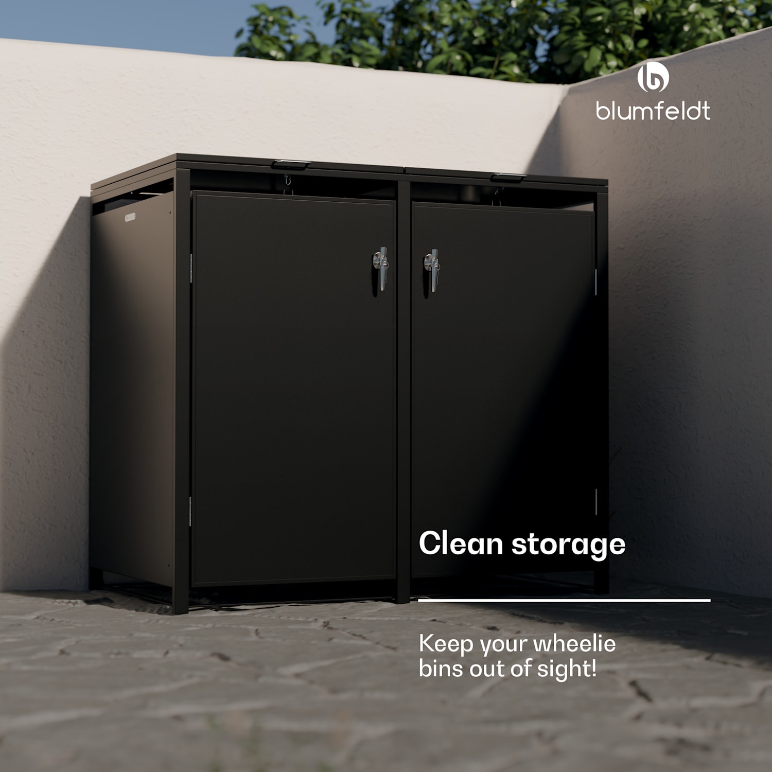 BinSafe bin box 2 bins 240 L weatherproof lockable galvanised steel