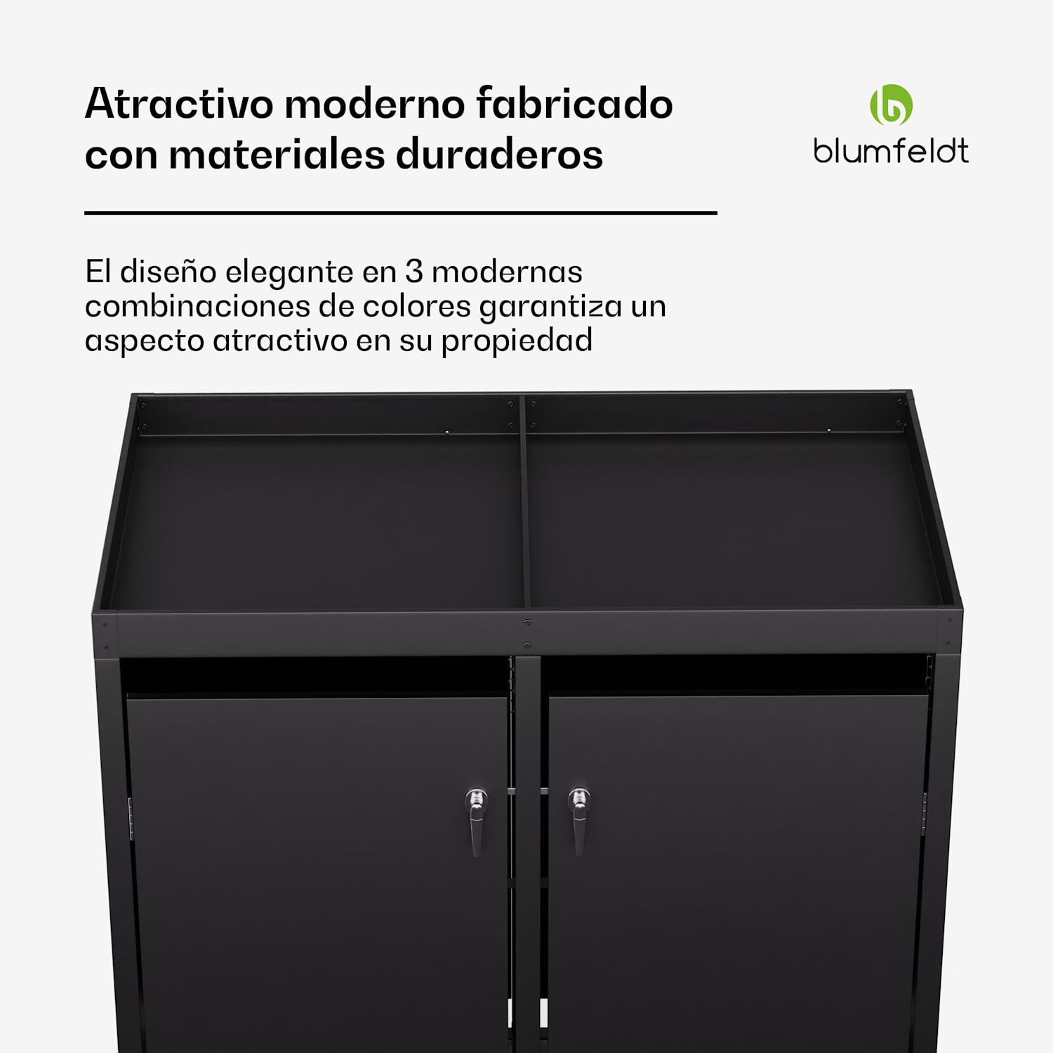 BinSafe caja de basura 2 cubos de hasta 240 L resistente a la intemperie con cerradura acero galvanizado se puede plantar 