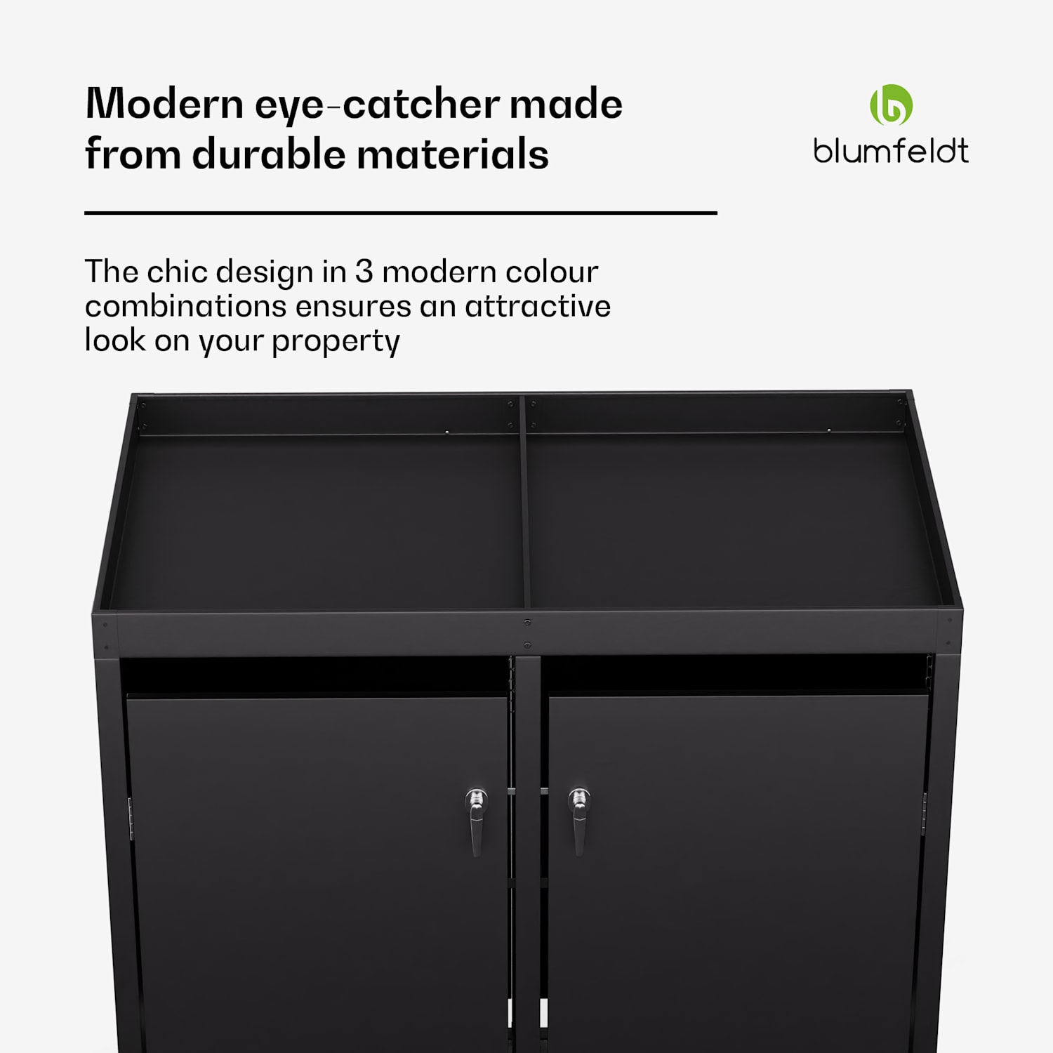 BinSafe bin box 2 bins up to 240 L weatherproof lockable plantable galvanised steel