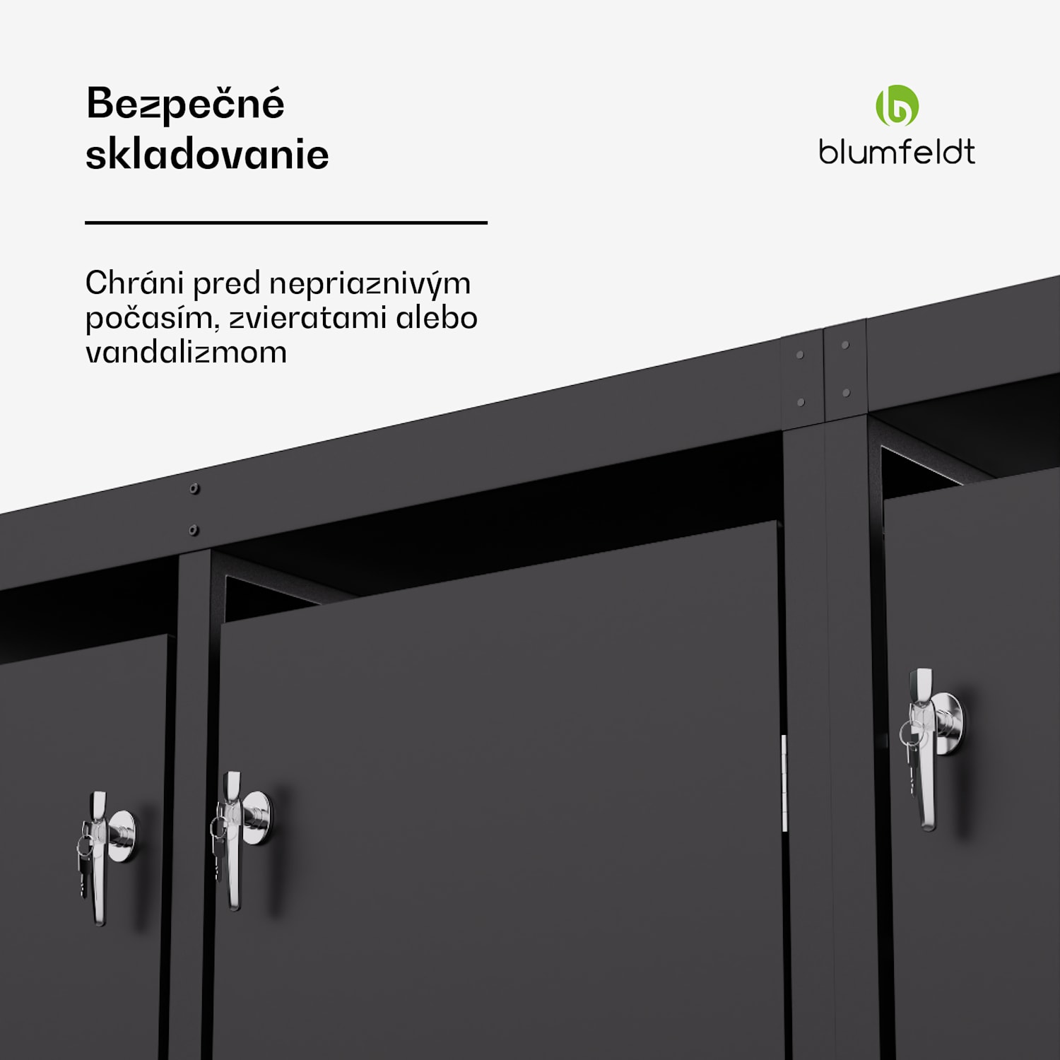 BinSafe, box na odpadky, 3 odpadkové koše, 240 l, uzamykateľný, pozinkovaná oceľ odolná voči poveternostným vplyvom, výsadbová strecha