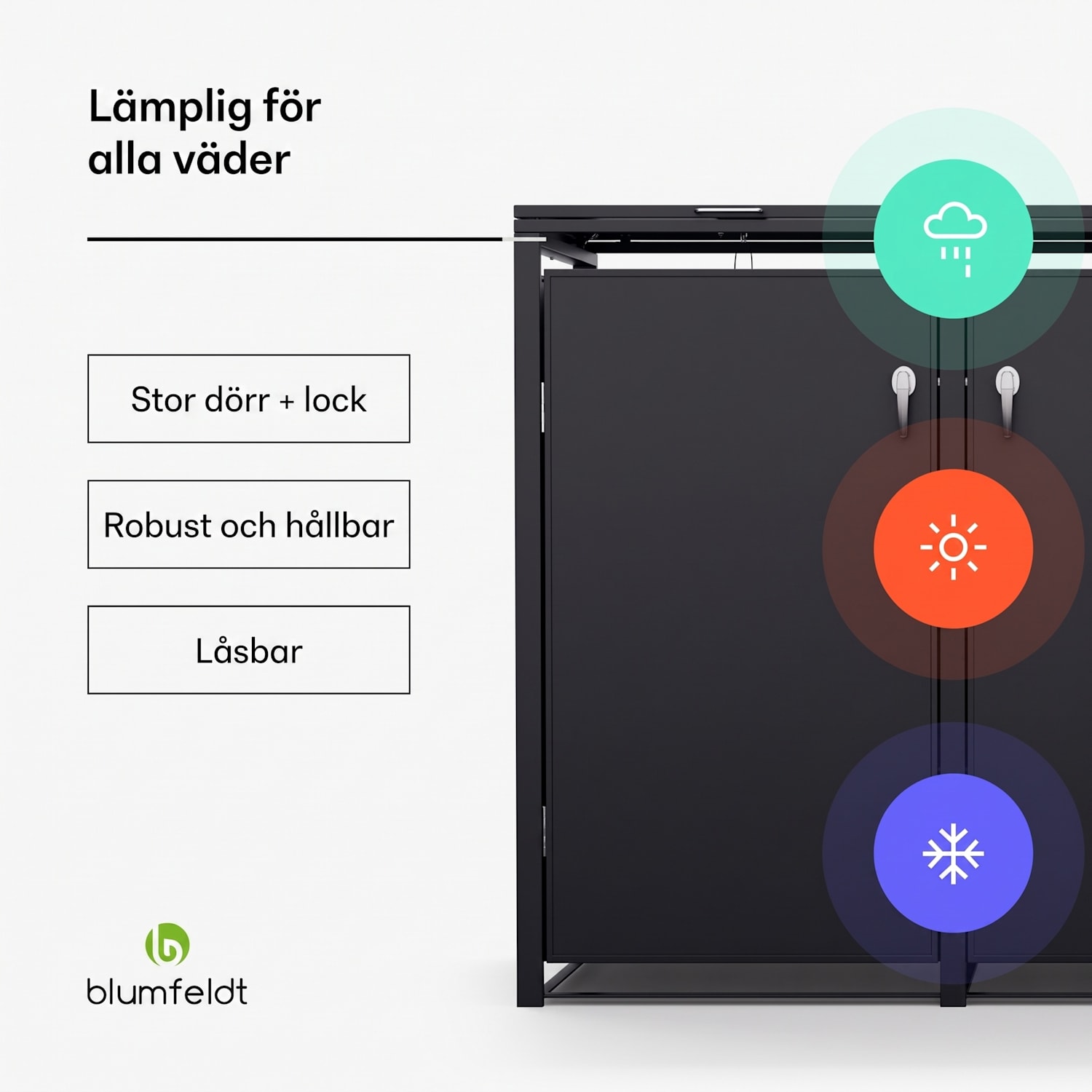 BinSafe sopkärlsskjul 3 ton 240 liter, väderbeständigt, låsbart, galvaniserat stål 
