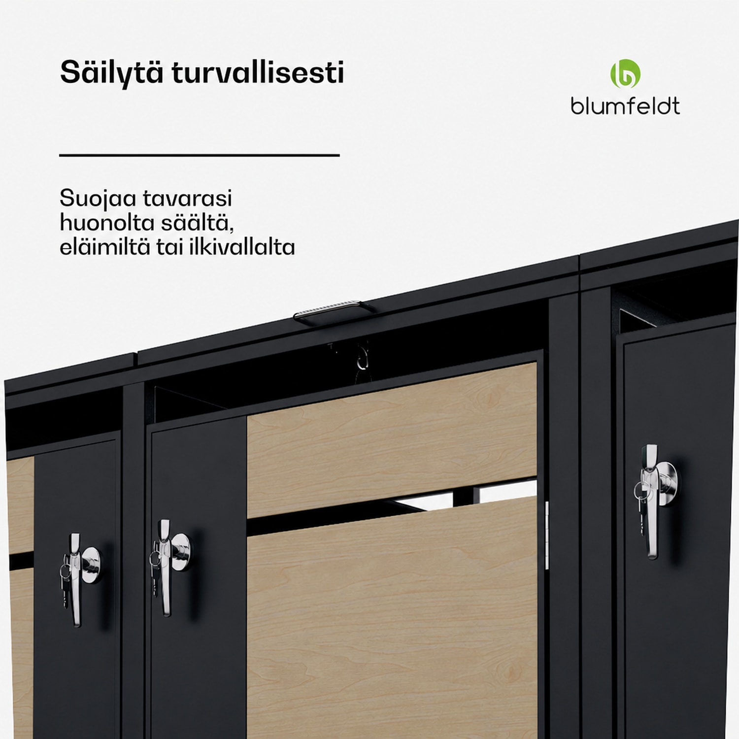 BinSafe jäteastian säilytyslaatikko 3 x 240 L säänkestävä lukittava galvanoitu teräs 